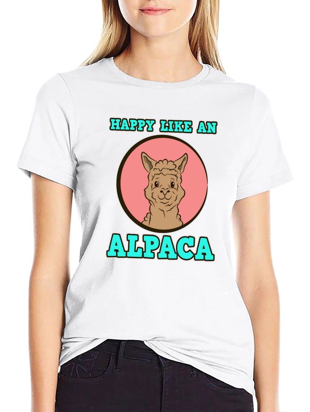 Happy Like an Alpaca Graphic T-Shirt