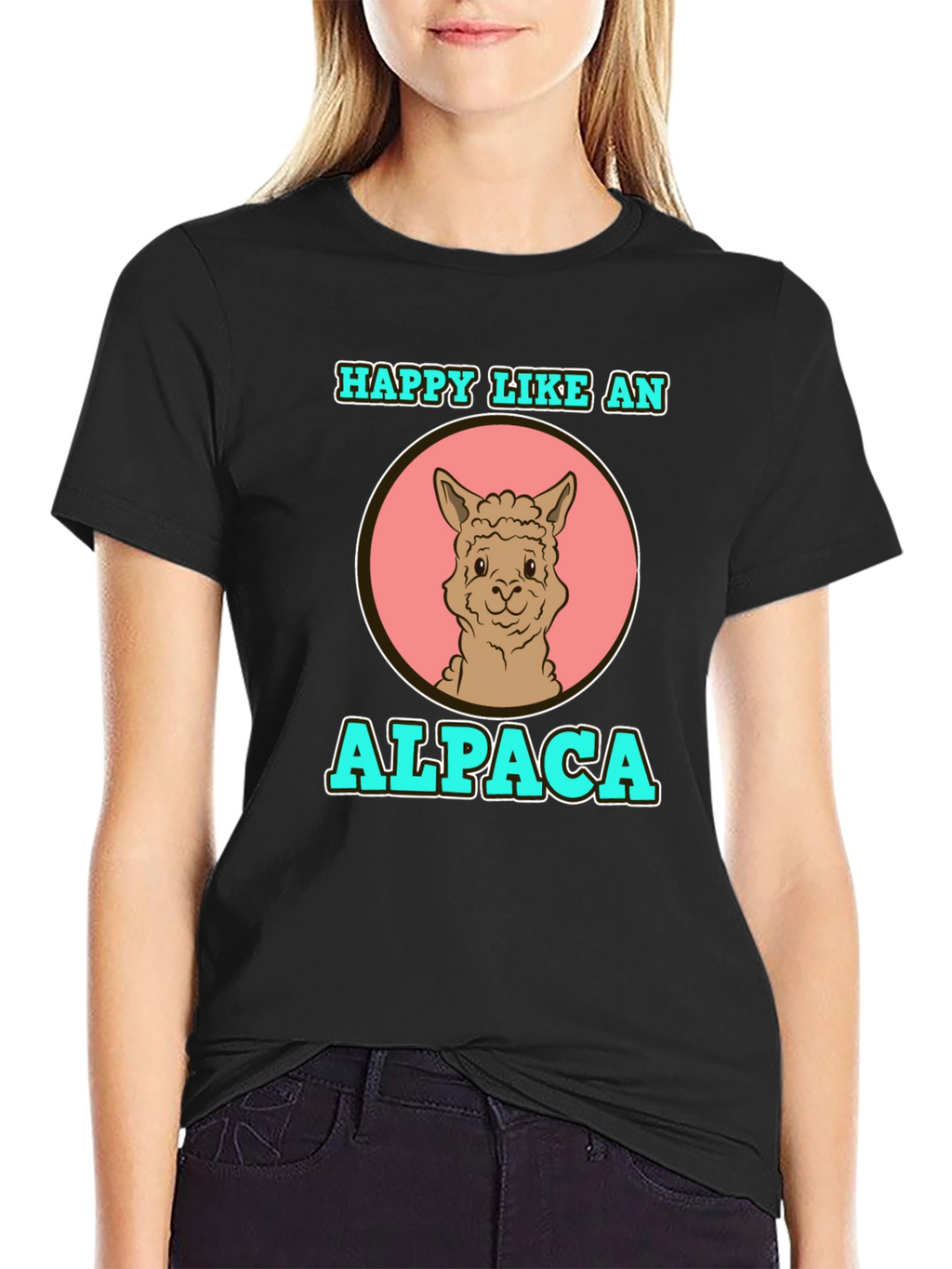 Happy Like an Alpaca Graphic T-Shirt