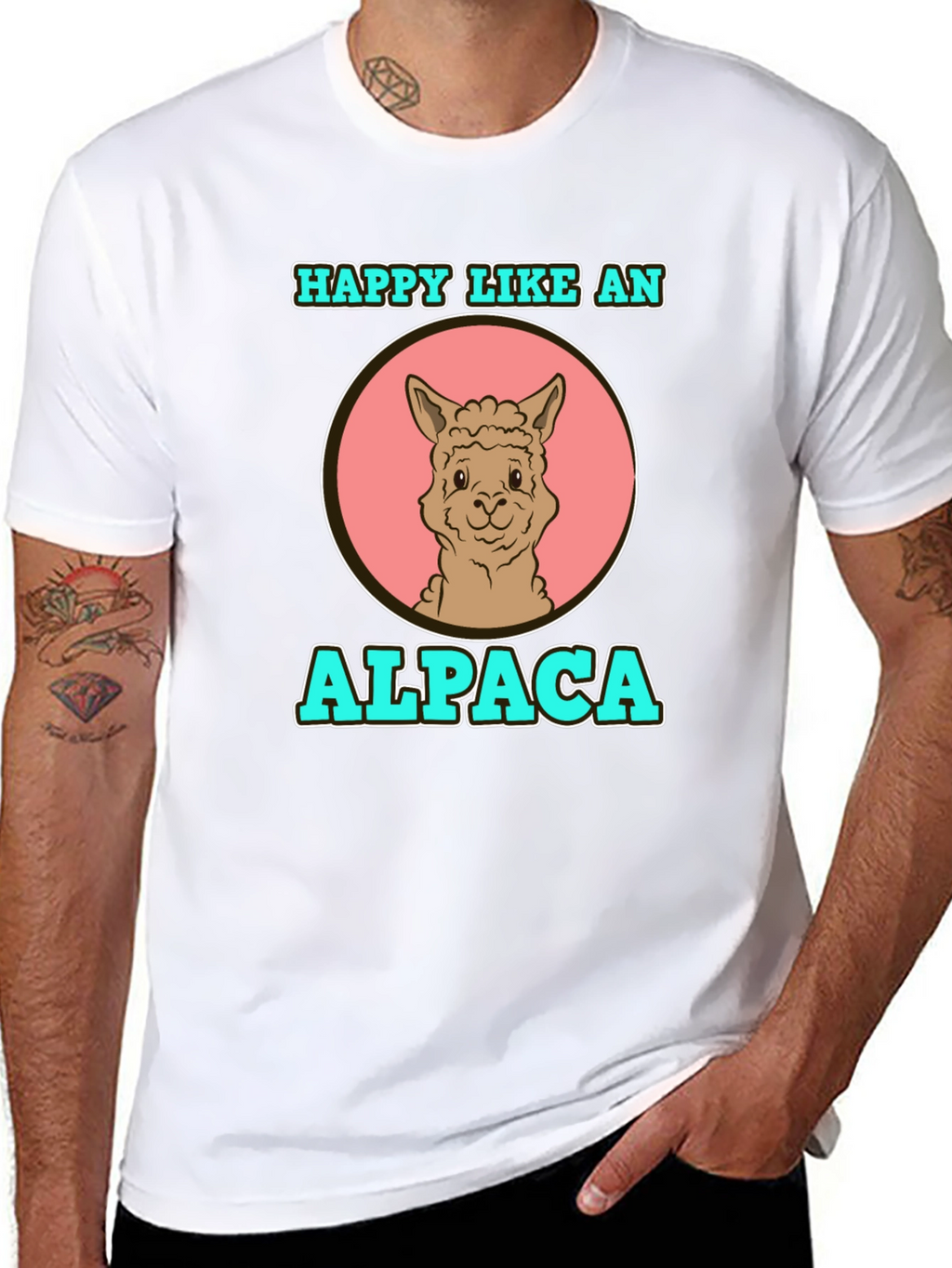 Happy Like an Alpaca Graphic T-Shirt