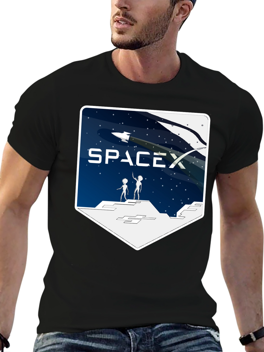SpaceX Alien Encounter T-Shirt - Black
