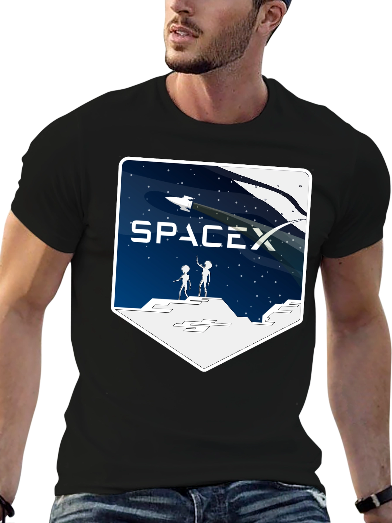 SpaceX Alien Encounter T-Shirt - Black