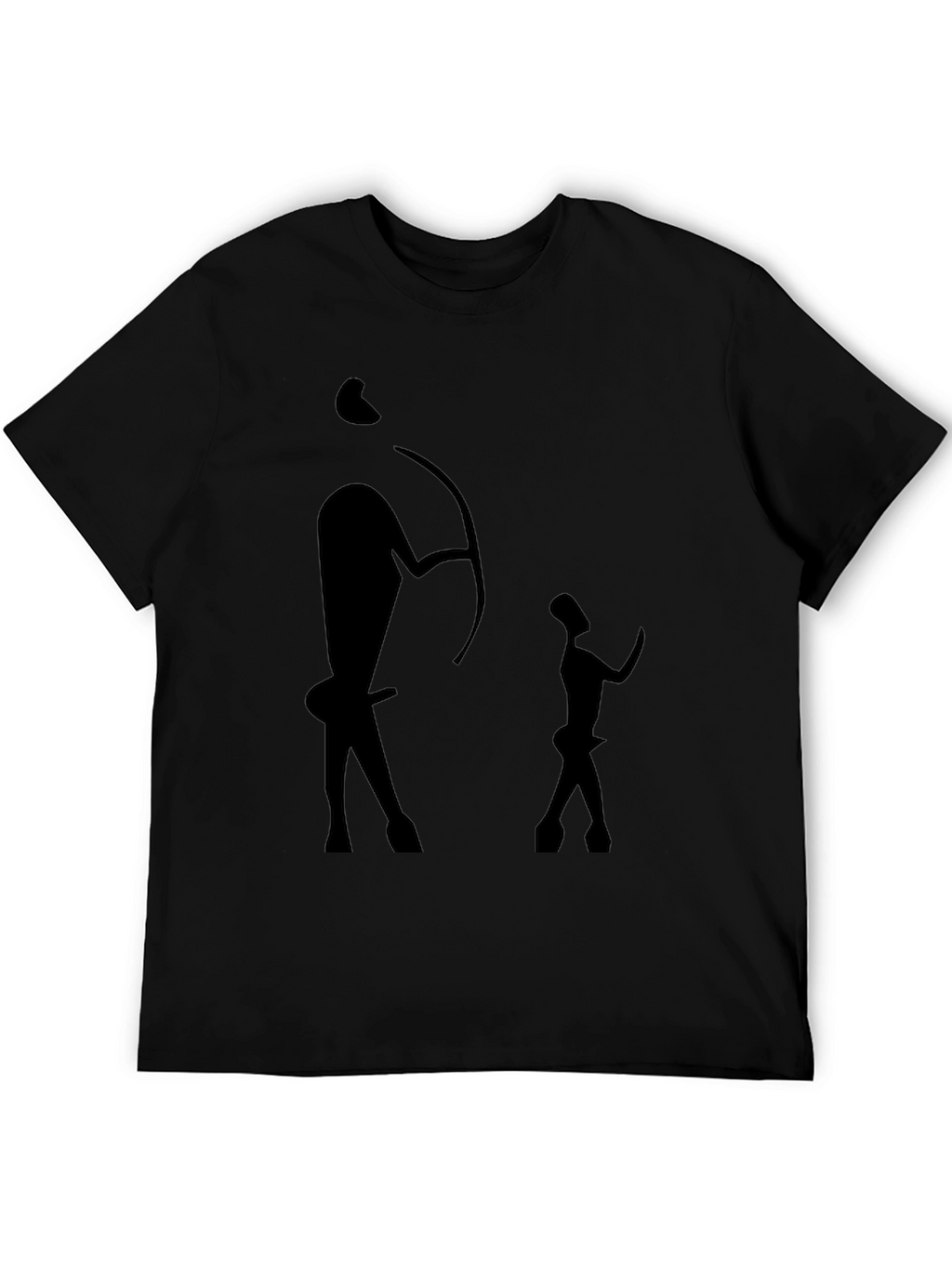 Black T-Shirt with Cave Painting Design