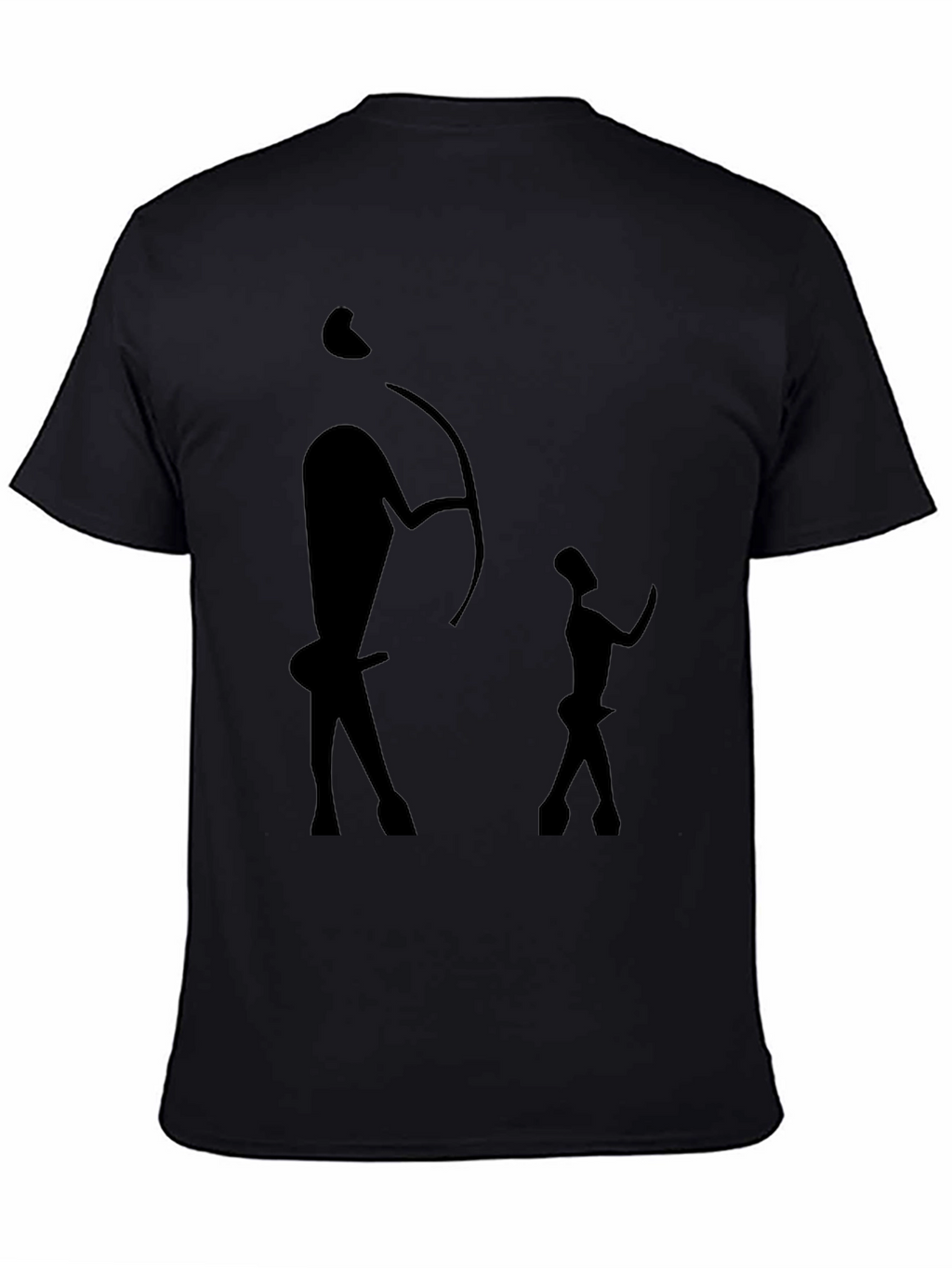 Black T-Shirt with Cave Painting Design
