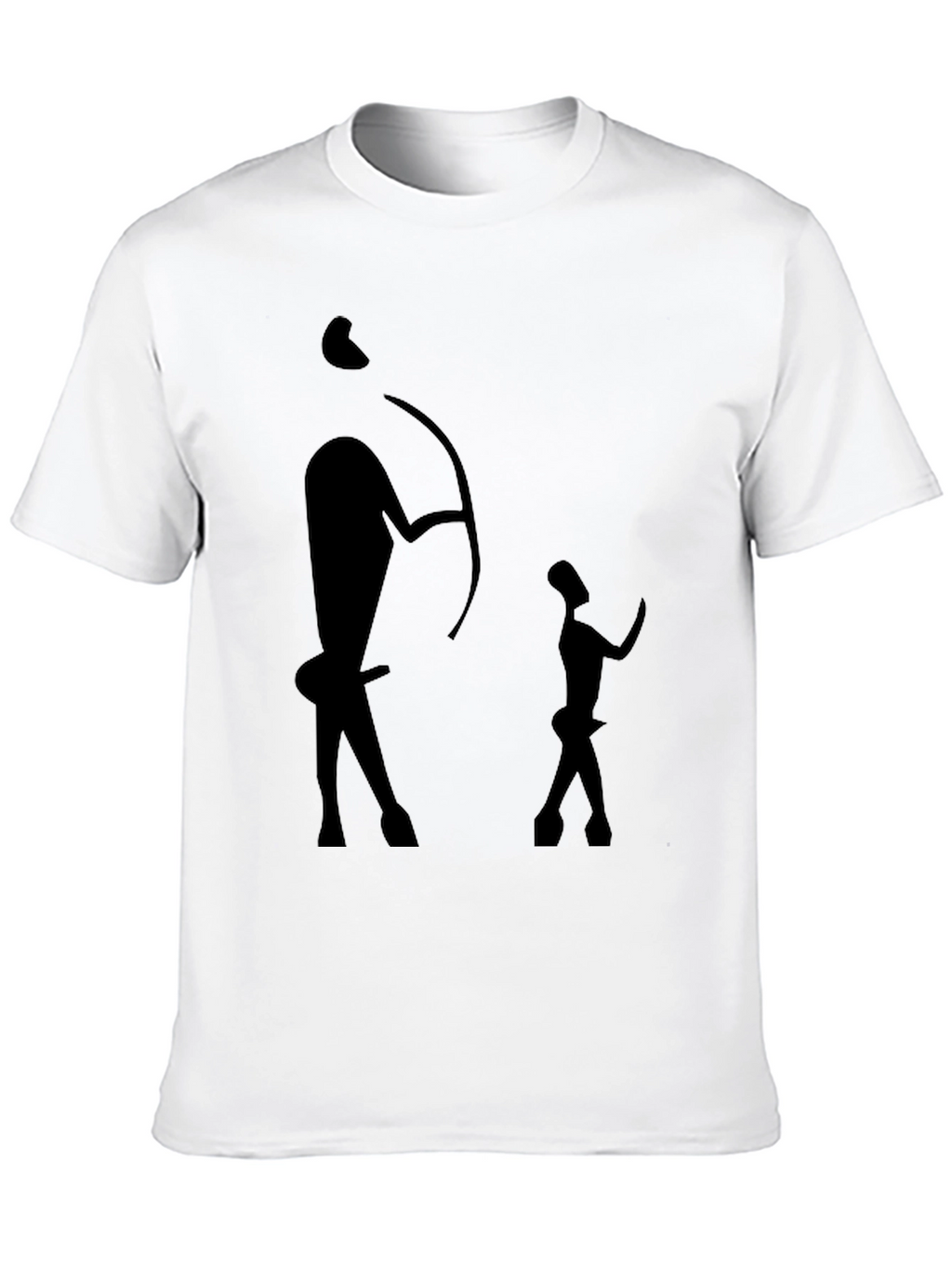 Black T-Shirt with Cave Painting Design