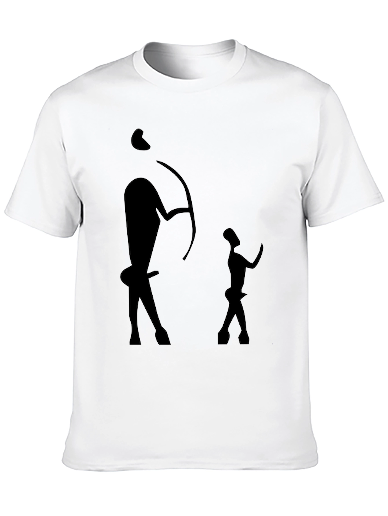 Black T-Shirt with Cave Painting Design