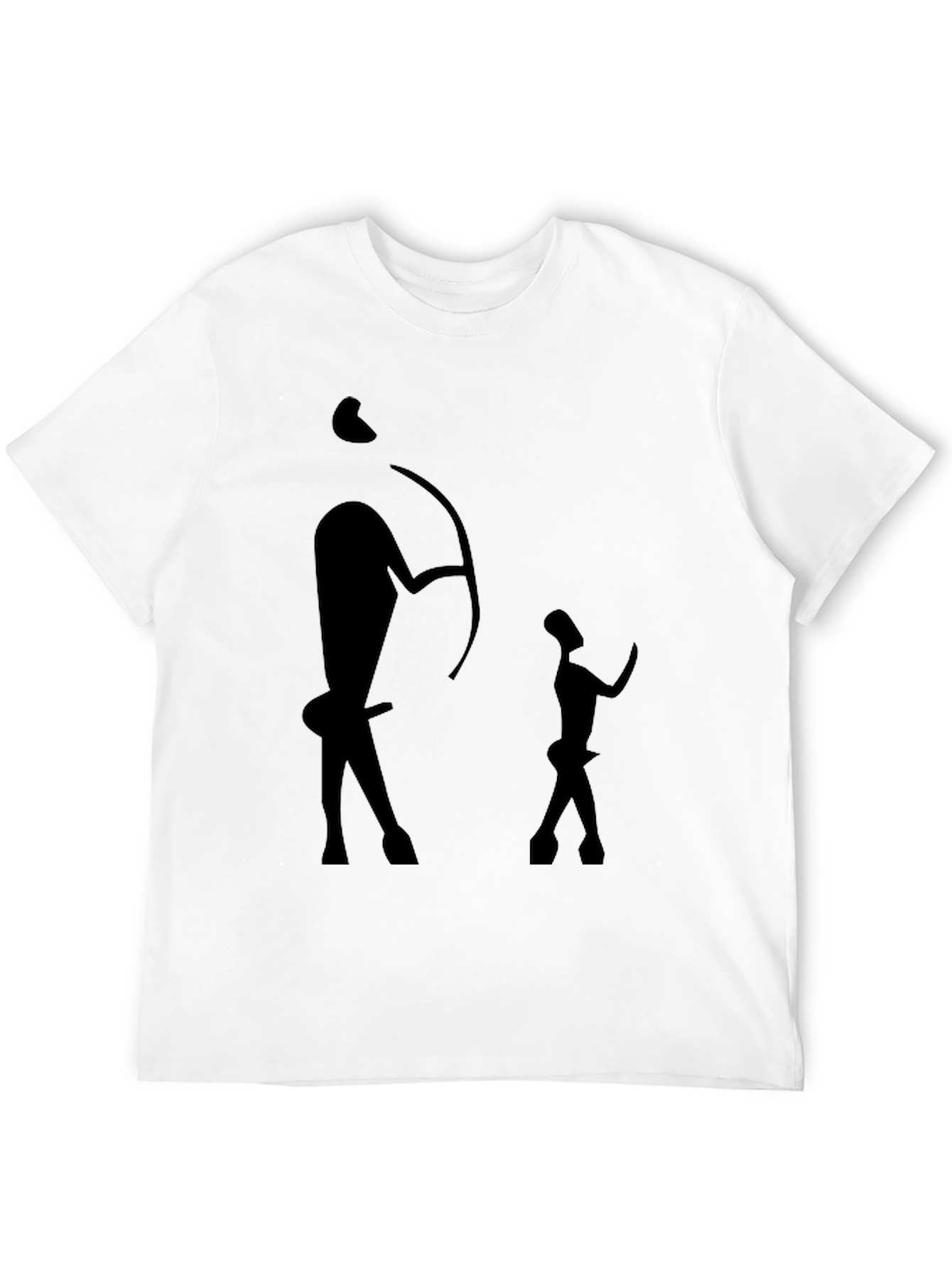 Black T-Shirt with Cave Painting Design