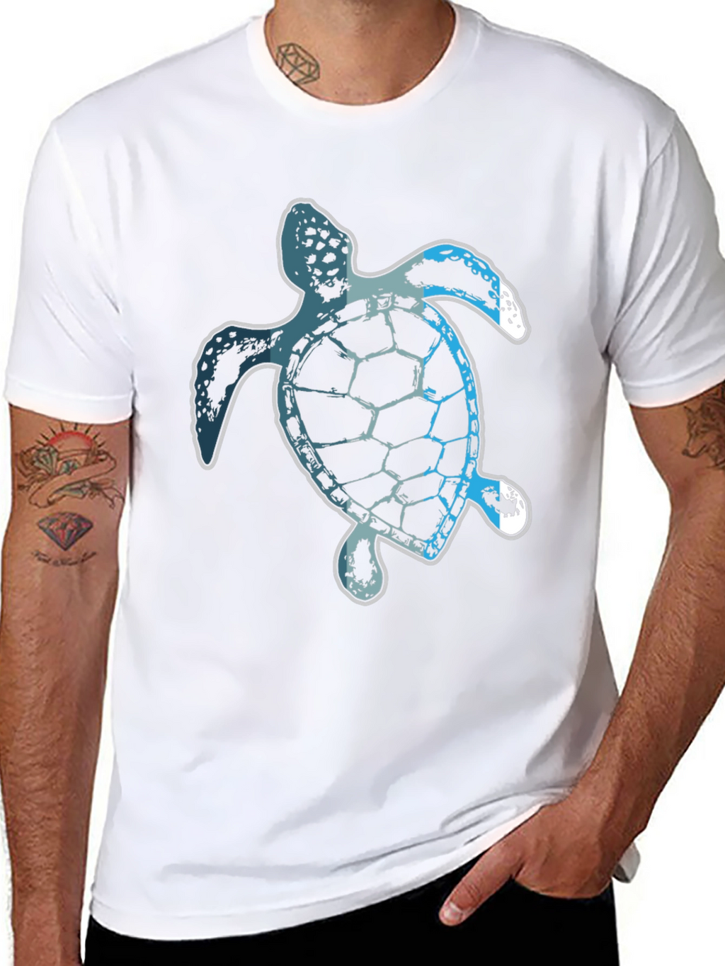 Sea Turtle Graphic Tee - Black Casual T-Shirt