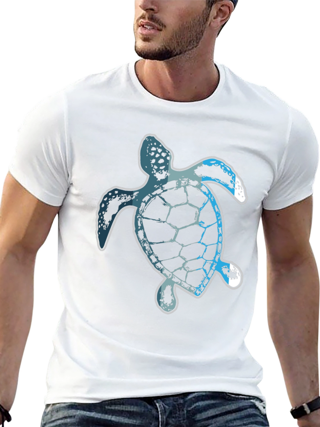 Sea Turtle Graphic Tee - Black Casual T-Shirt