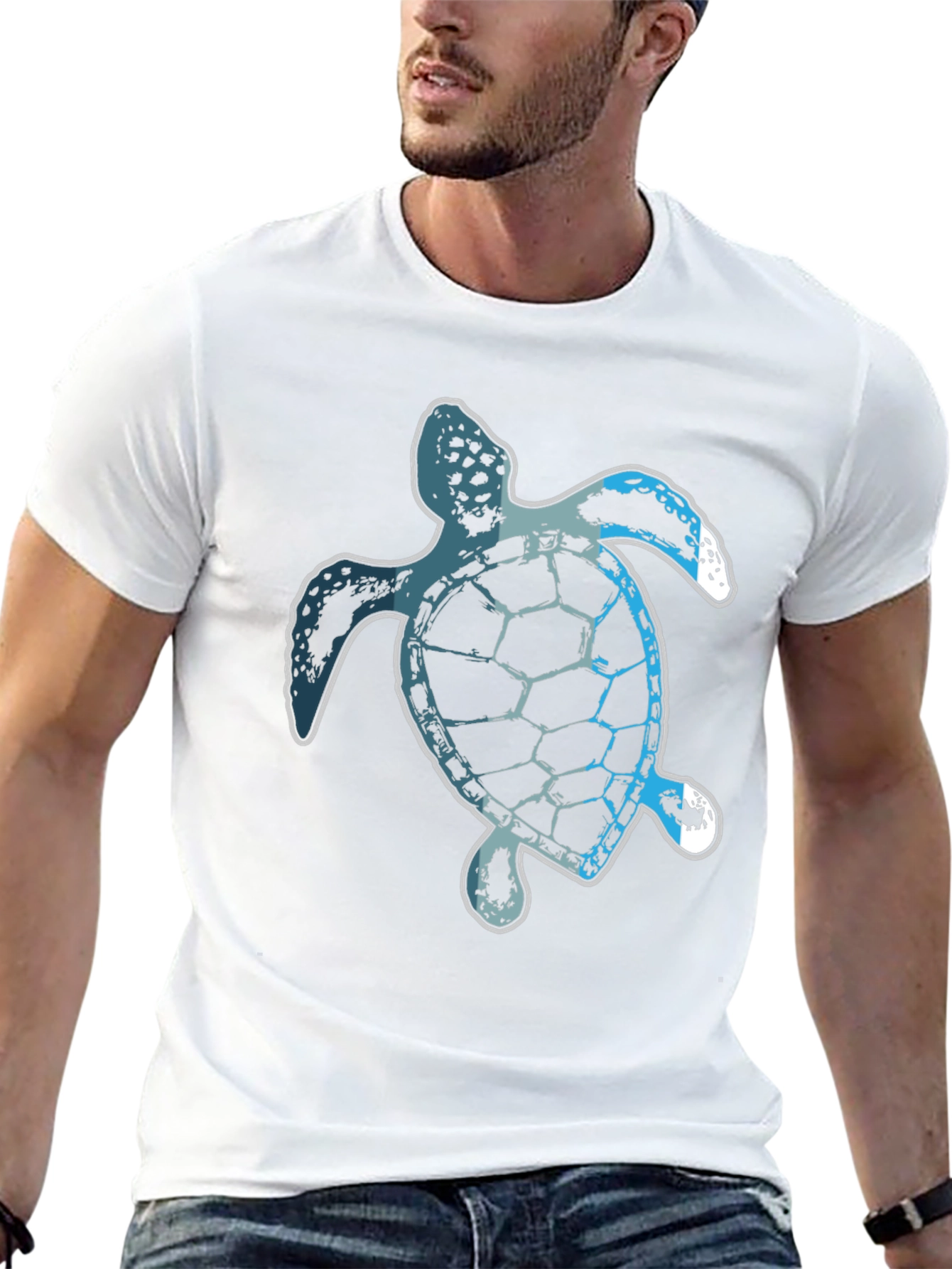 Sea Turtle Graphic Tee - Black Casual T-Shirt