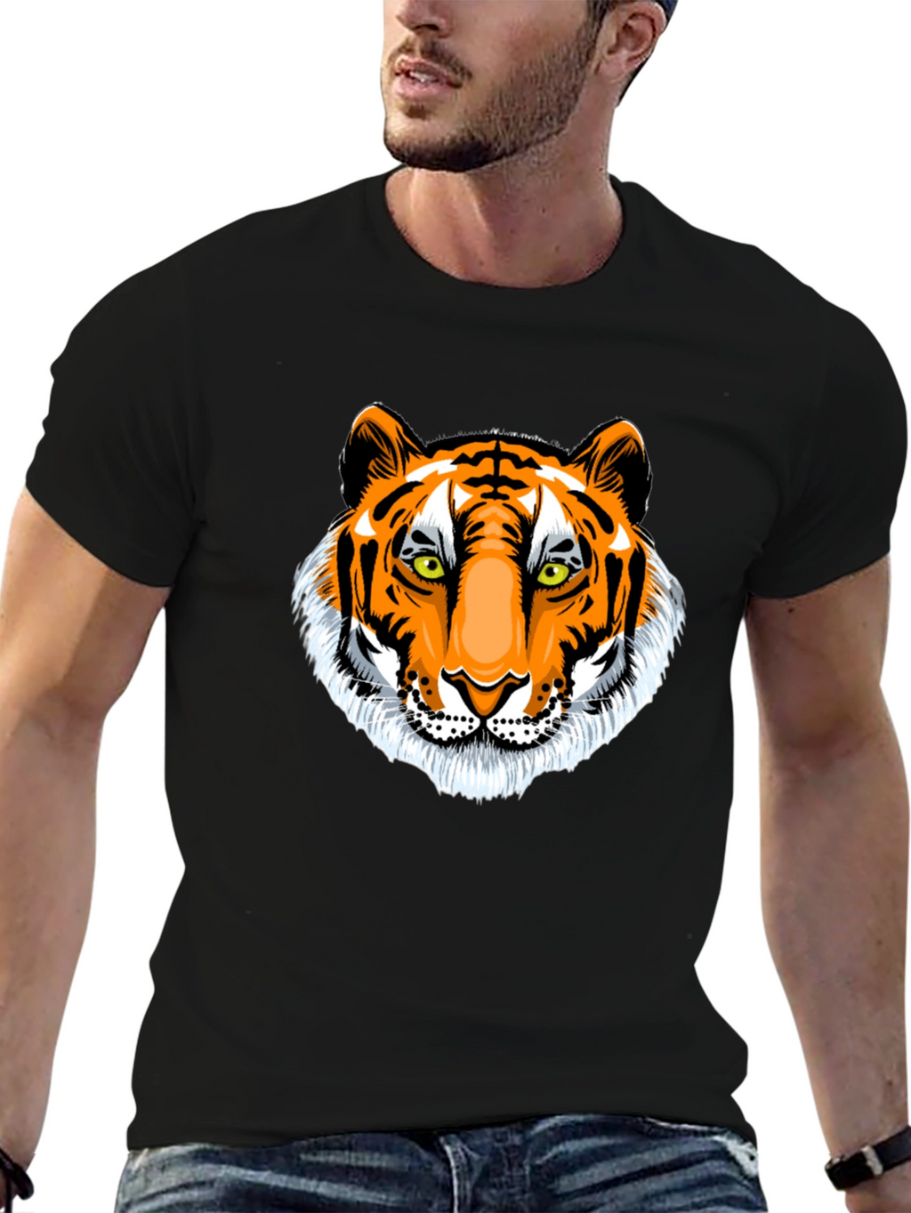 Tiger Graphic Black T-Shirt - Animal Print Tee