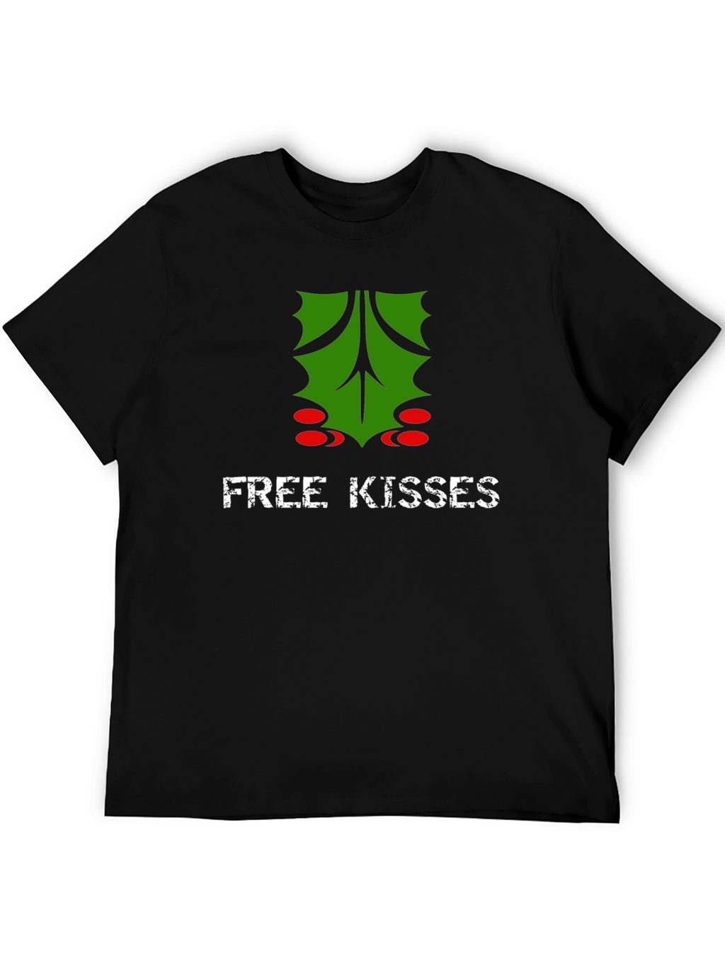 Free Kisses Mistletoe Graphic T-Shirt
