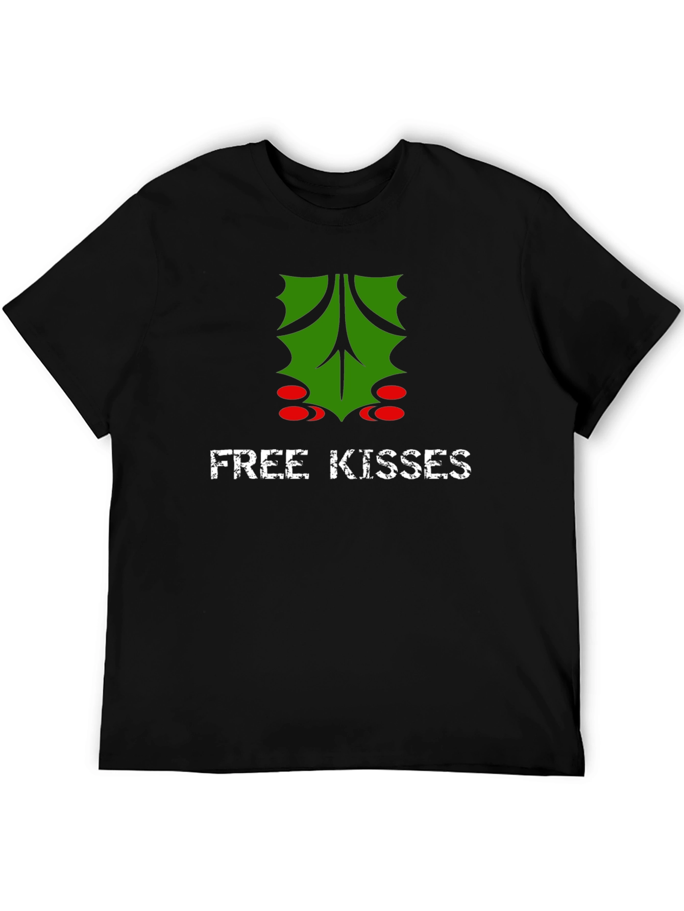 Free Kisses Mistletoe Graphic T-Shirt