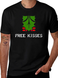Free Kisses Mistletoe Graphic T-Shirt