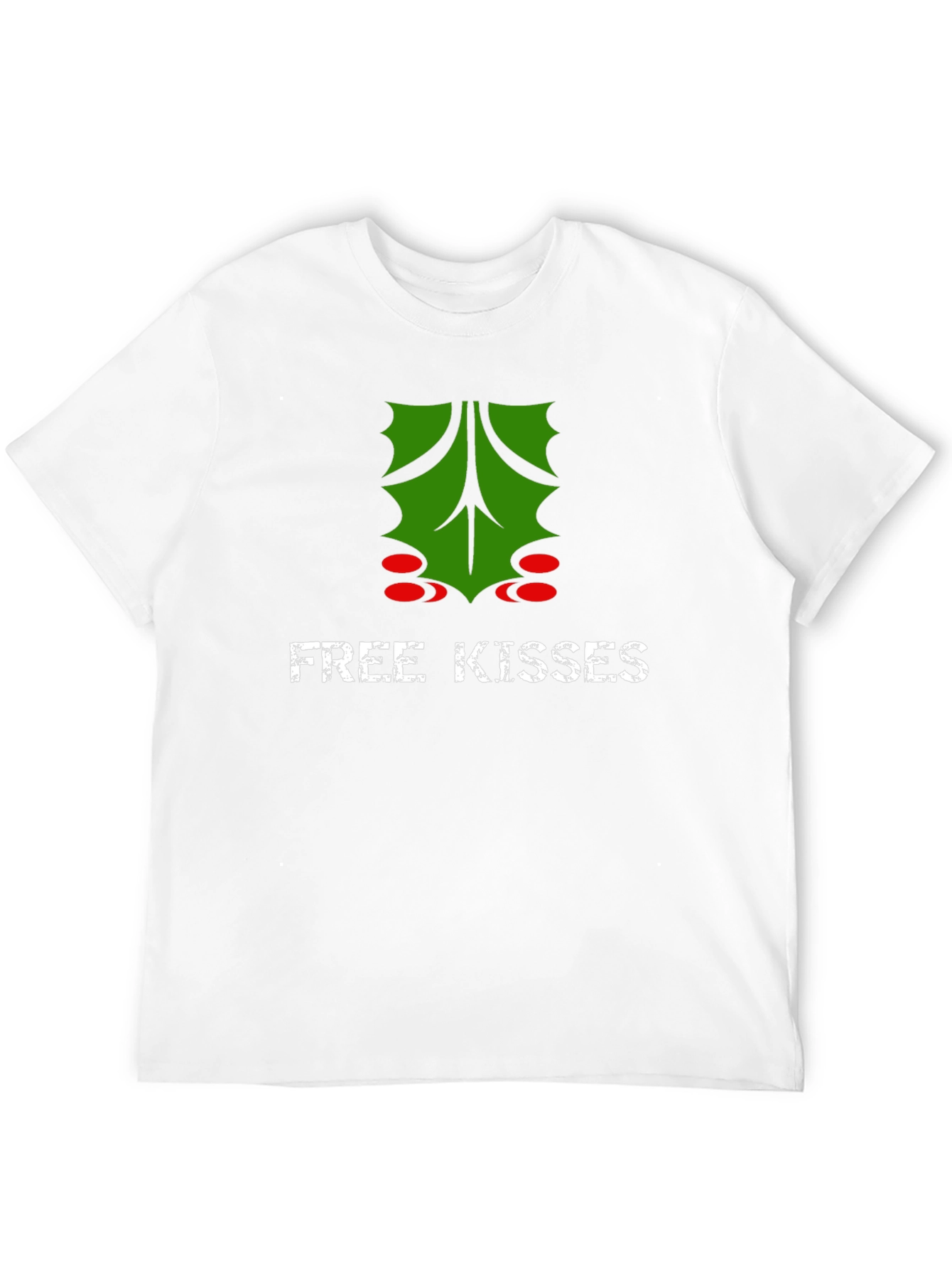 Free Kisses Mistletoe Graphic T-Shirt