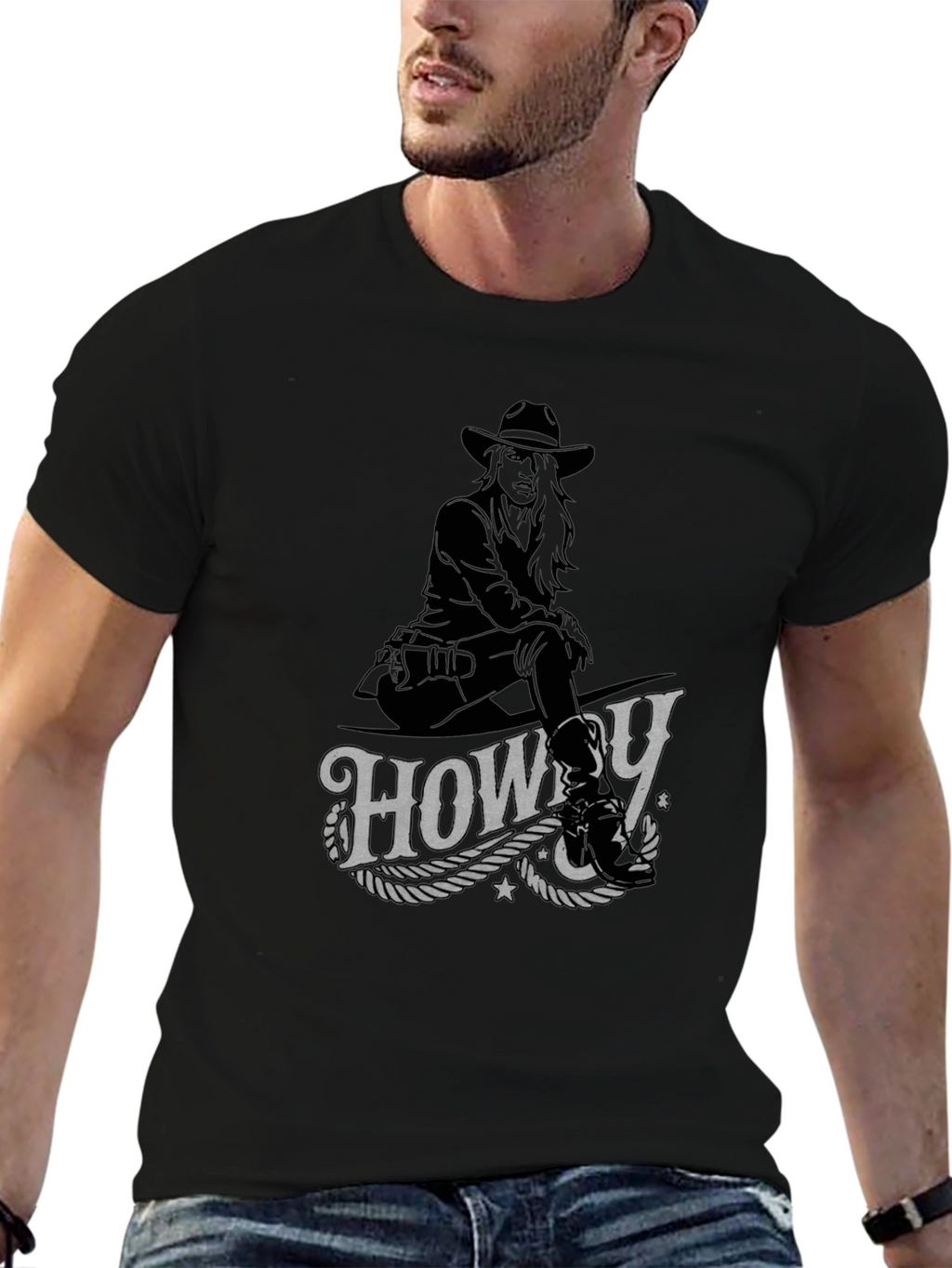 Howdy Cowboy Graphic T-Shirt - Western Style
