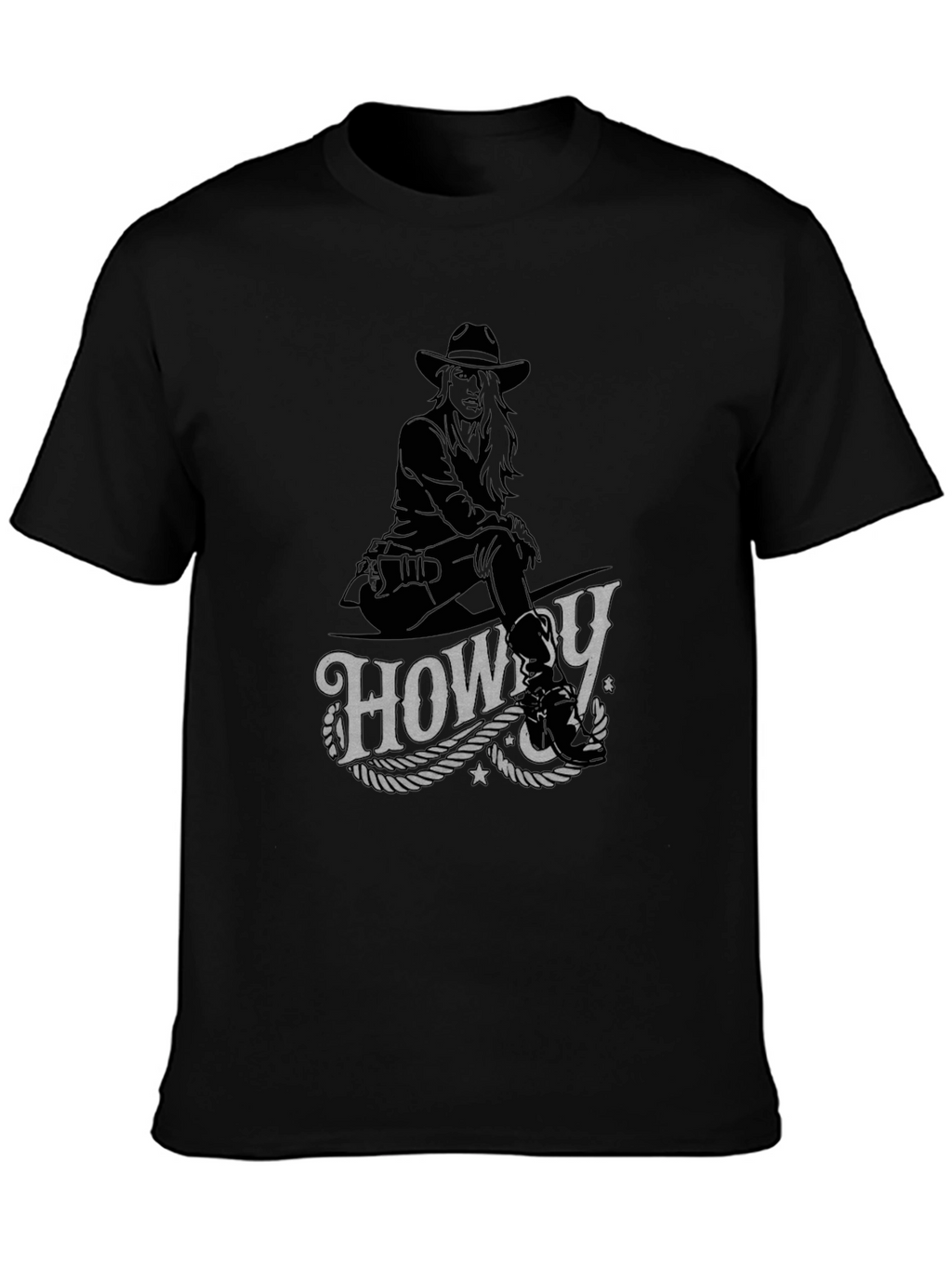 Howdy Cowboy Graphic T-Shirt - Western Style