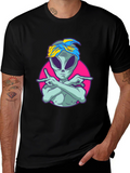 Alien Rapper Graphic T-Shirt - Black