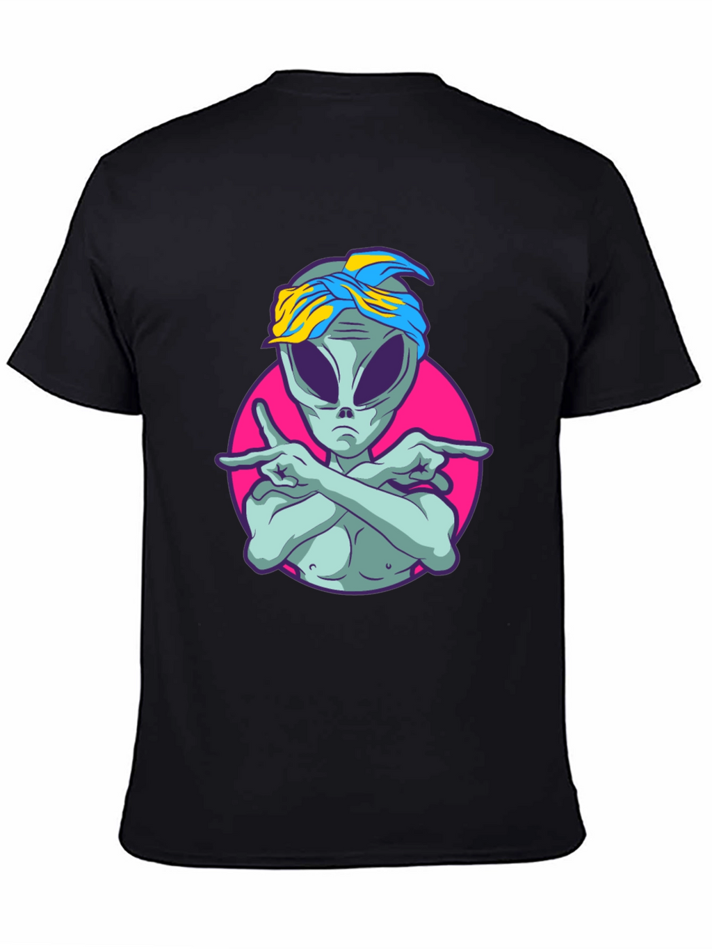 Alien Rapper Graphic T-Shirt - Black