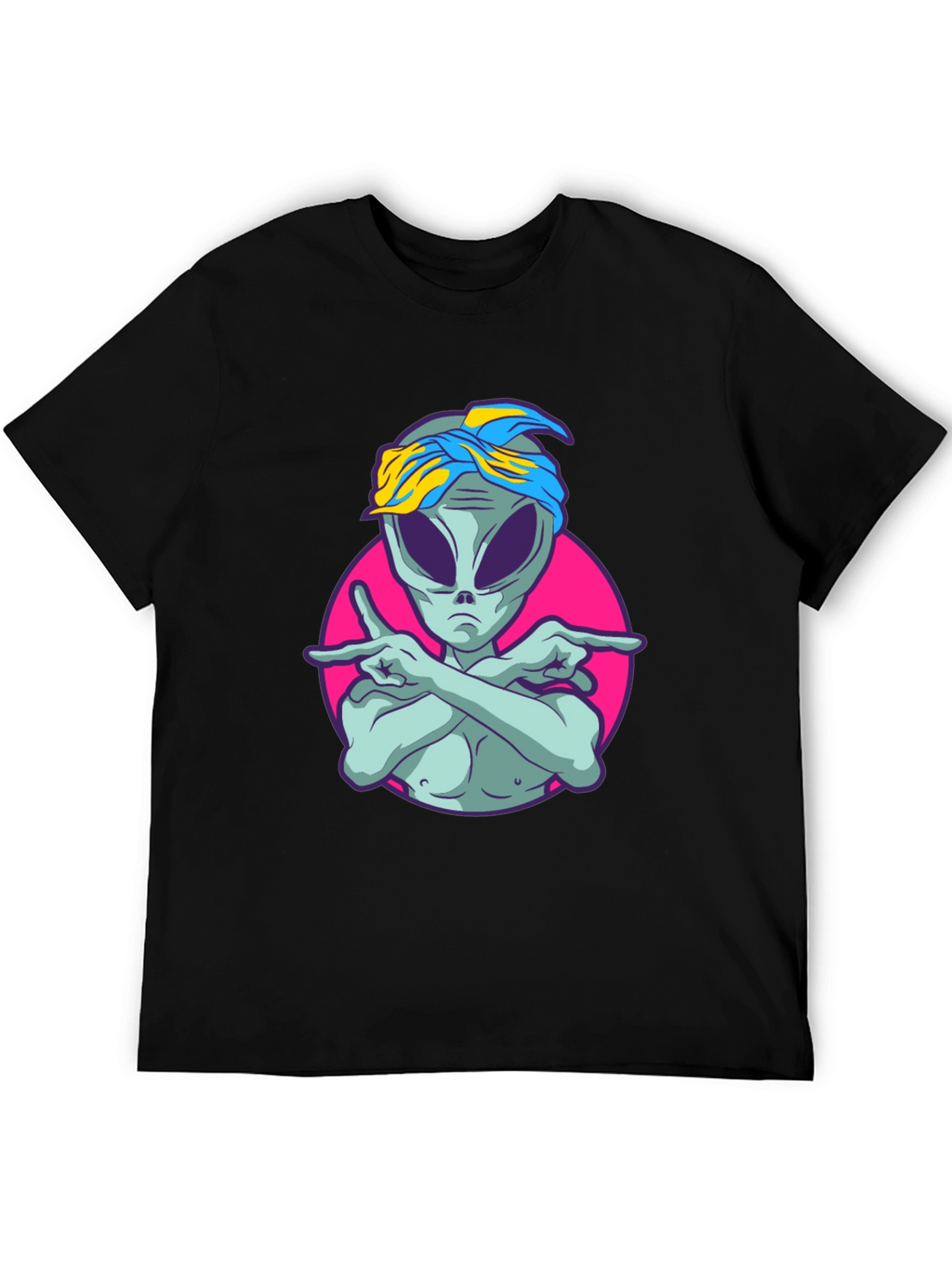 Alien Rapper Graphic T-Shirt - Black