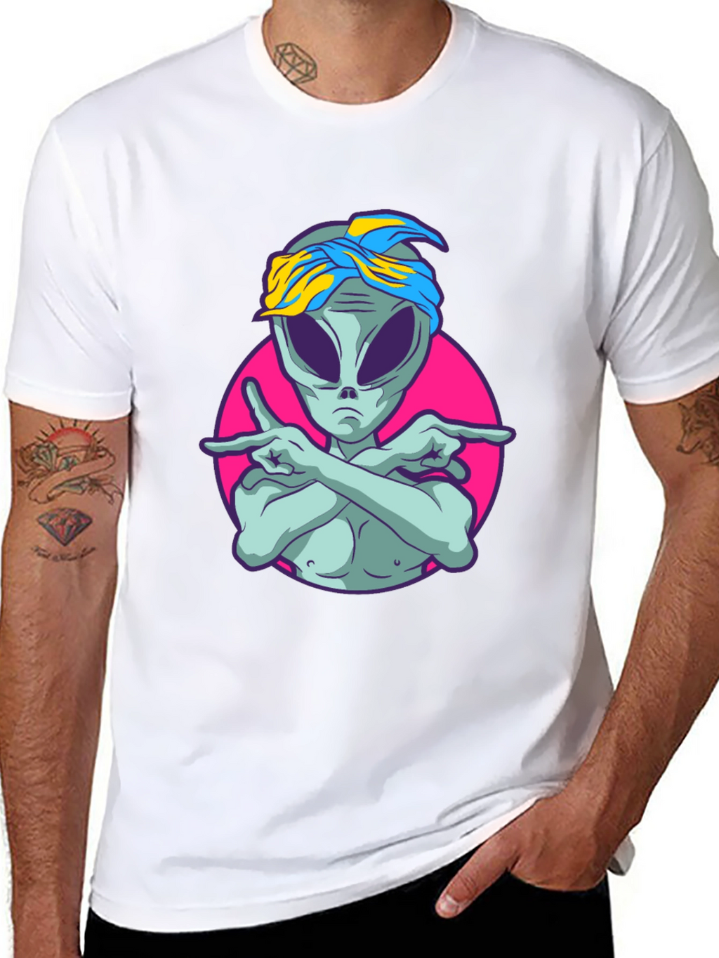 Alien Rapper Graphic T-Shirt - Black