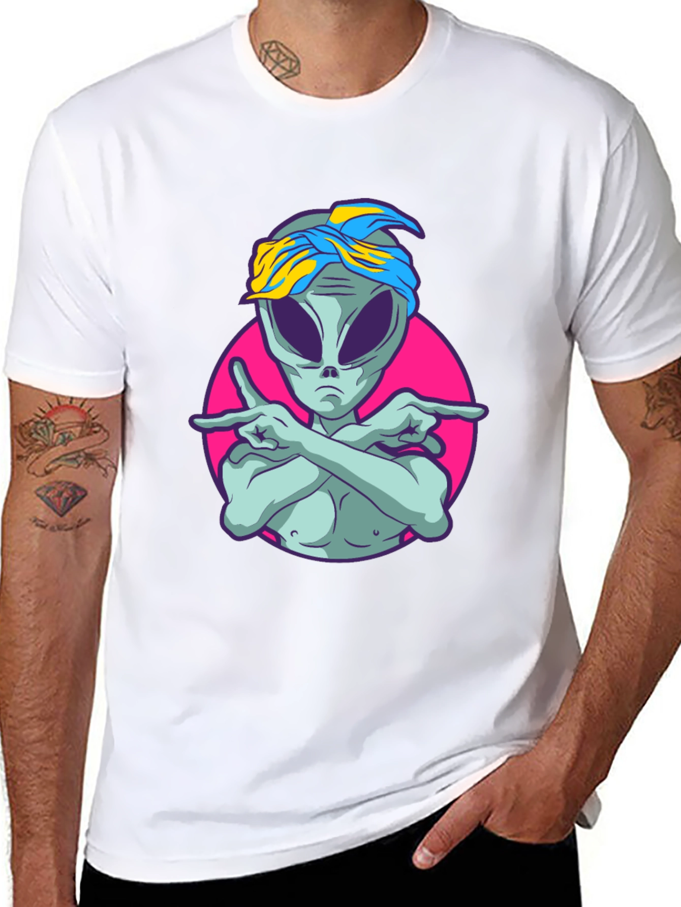Alien Rapper Graphic T-Shirt - Black