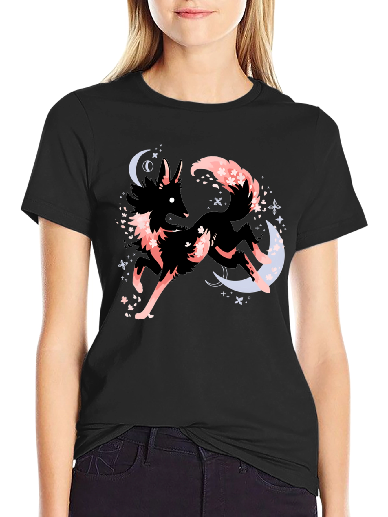 Mystic Fox Graphic Tee - Black