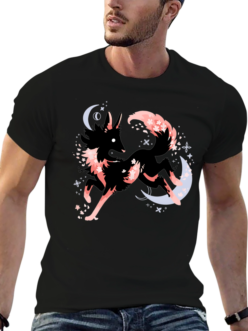 Mystic Fox Graphic Tee - Black