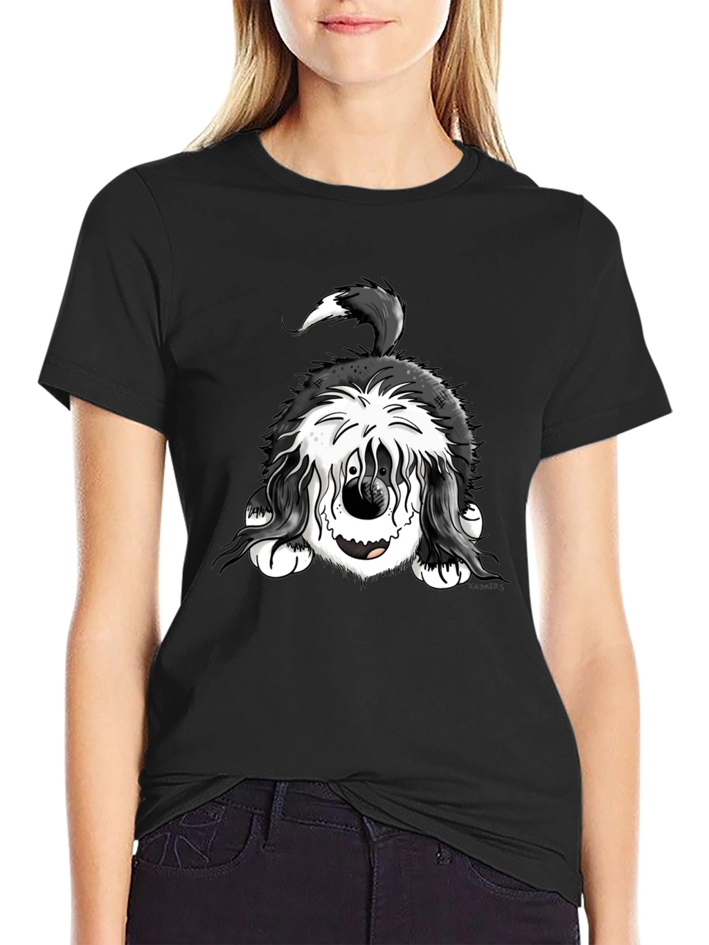 Funny Dog Graphic Tee - Black Cotton Comfort