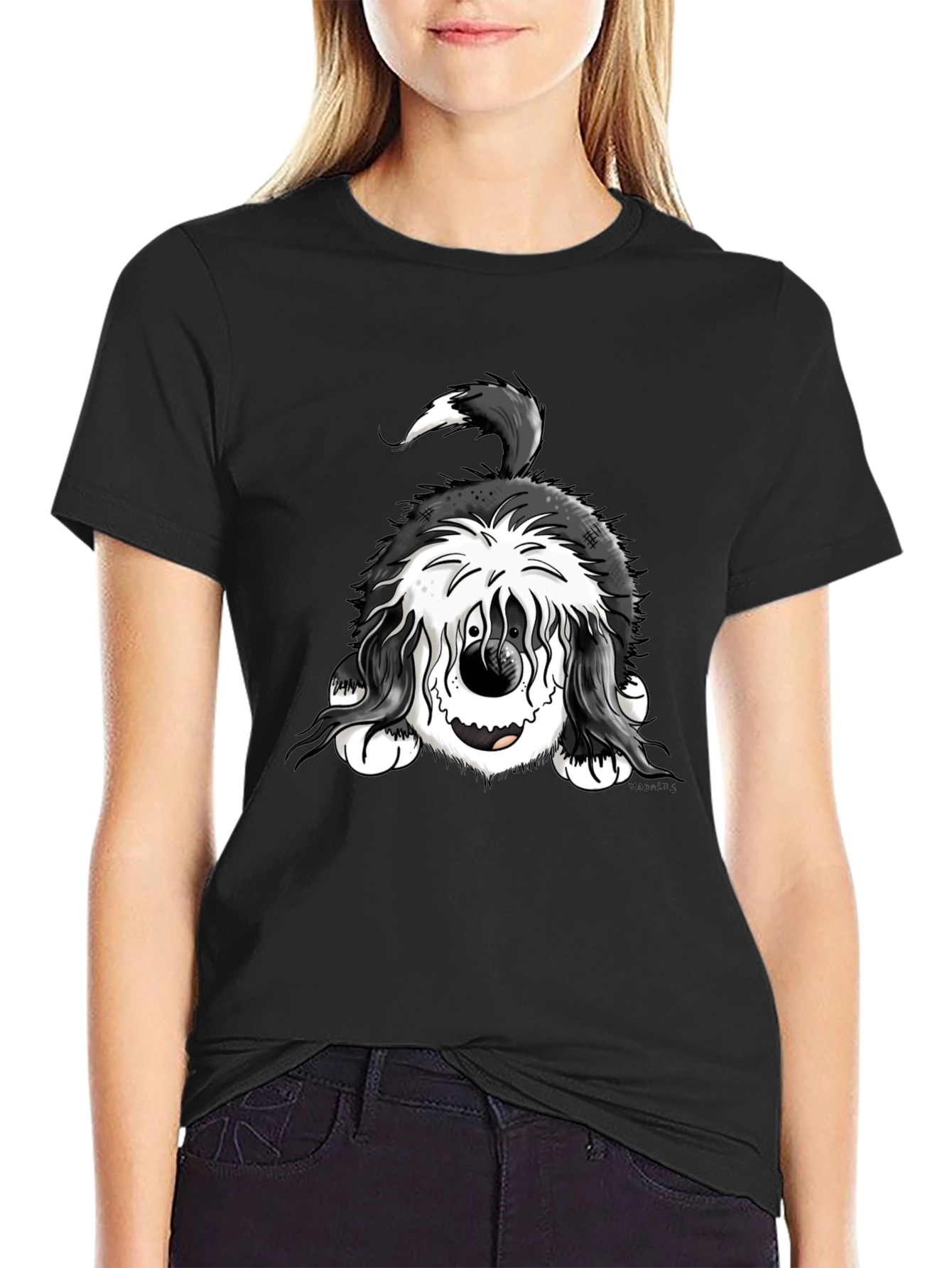 Funny Dog Graphic Tee - Black Cotton Comfort