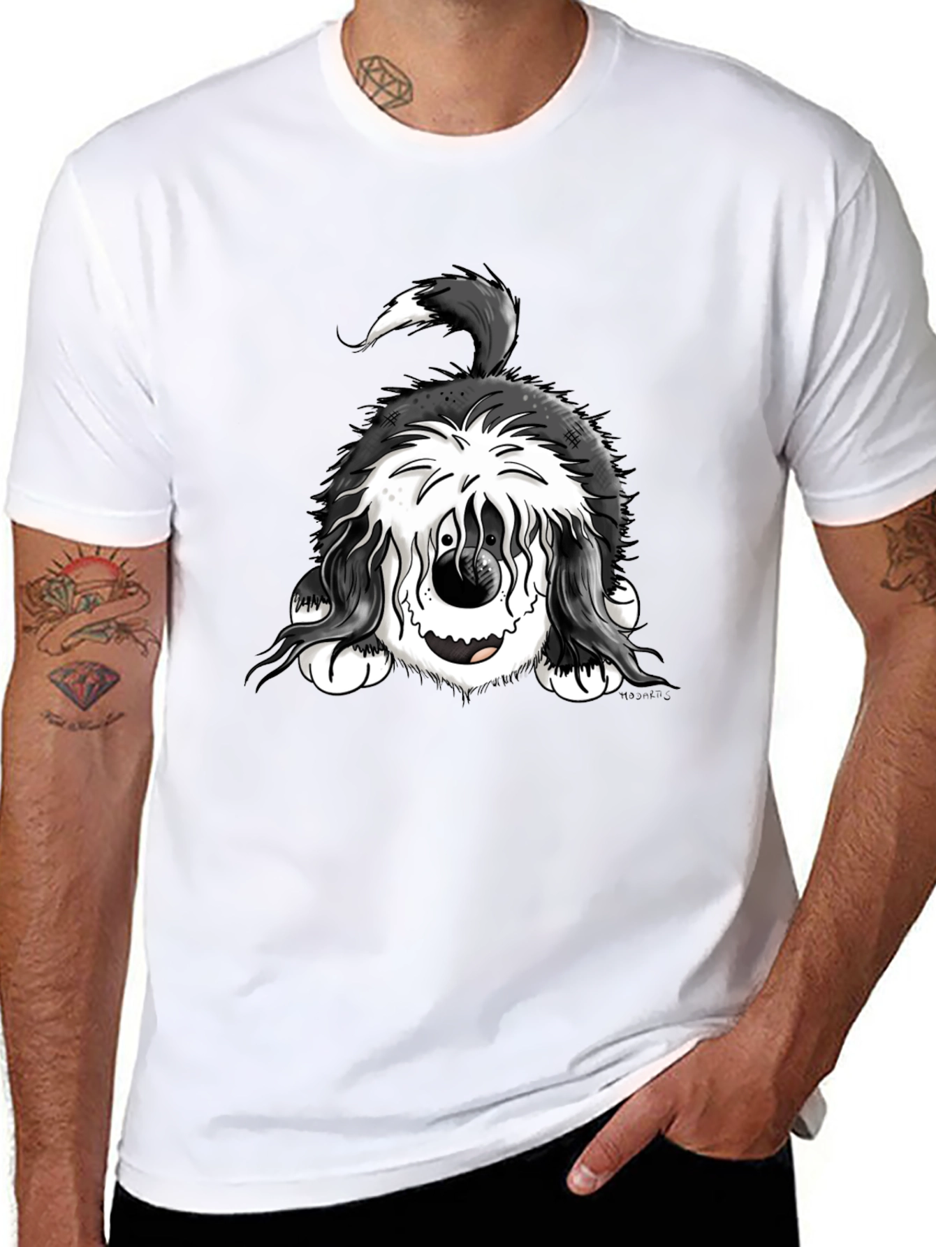 Funny Dog Graphic Tee - Black Cotton Comfort