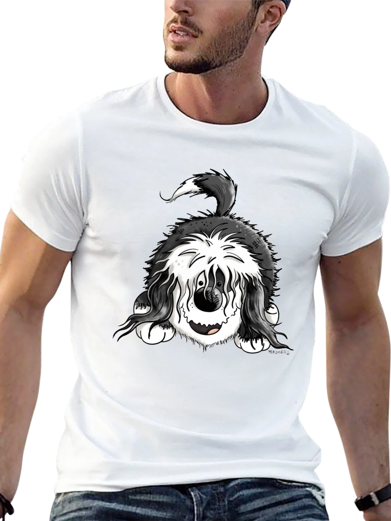 Funny Dog Graphic Tee - Black Cotton Comfort