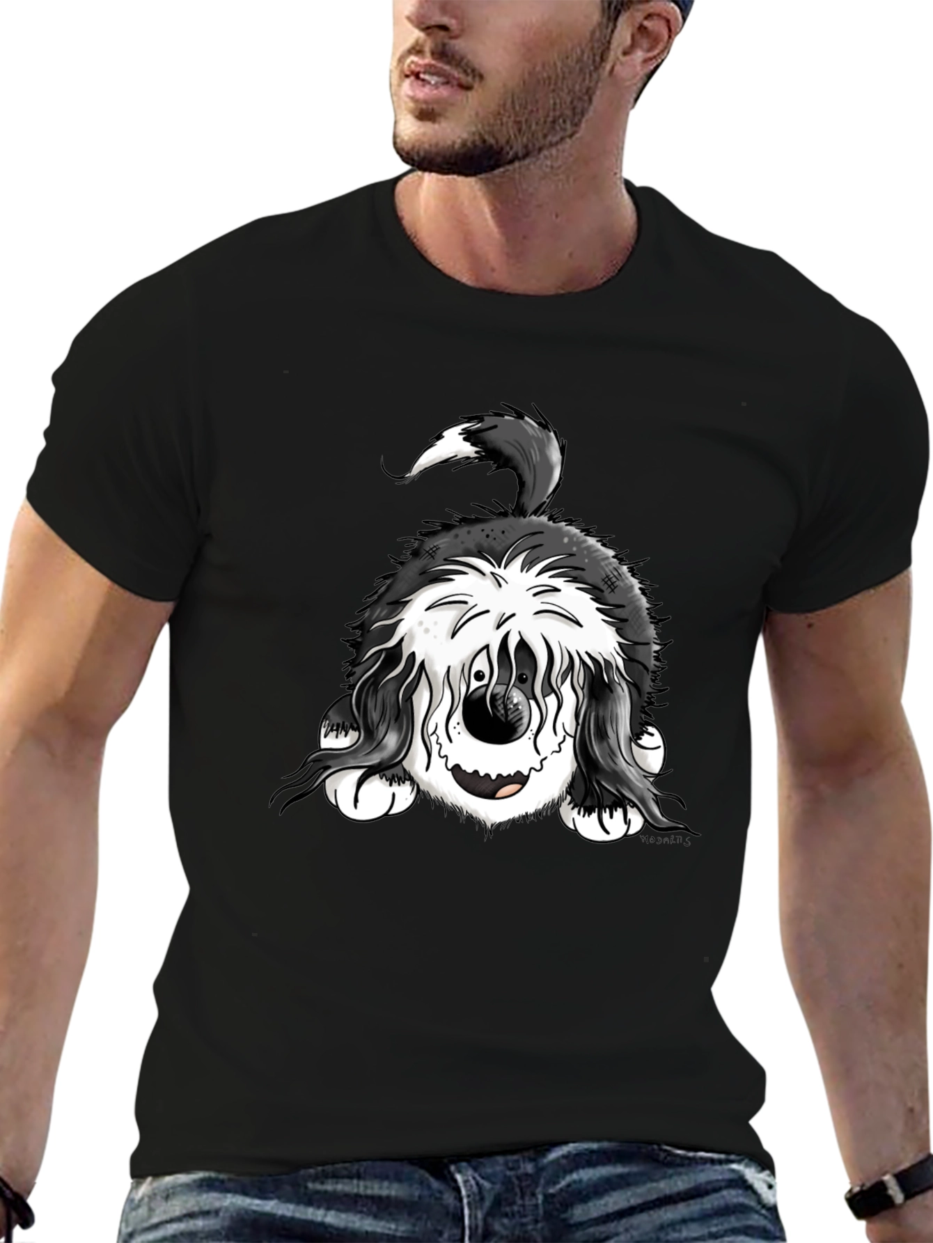 Funny Dog Graphic Tee - Black Cotton Comfort