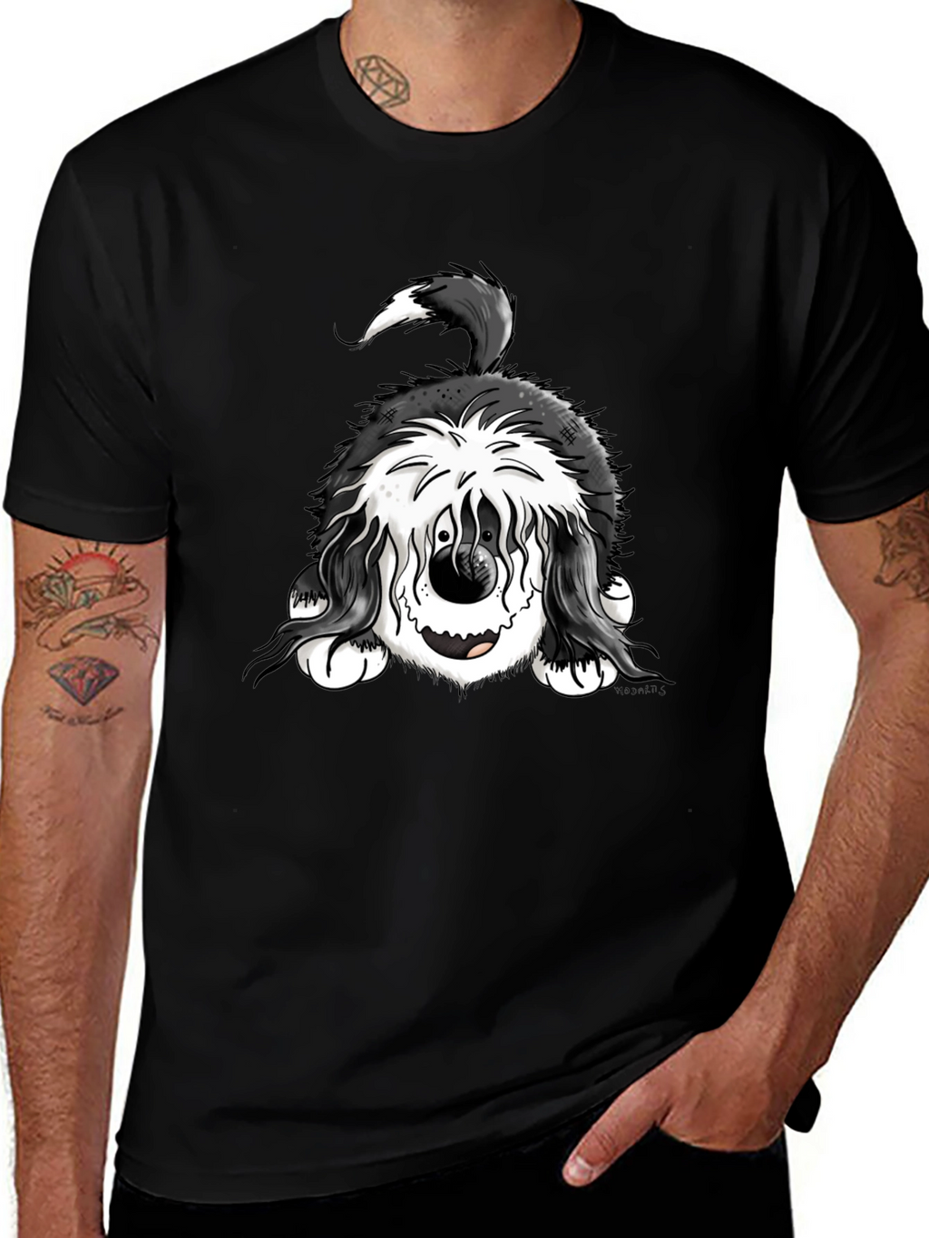 Funny Dog Graphic Tee - Black Cotton Comfort