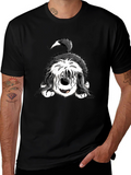 Funny Dog Graphic Tee - Black Cotton Comfort