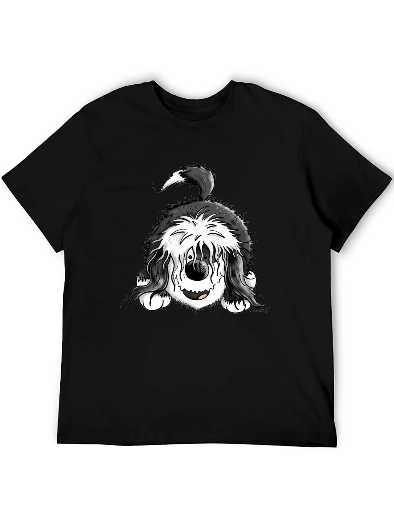 Funny Dog Graphic Tee - Black Cotton Comfort