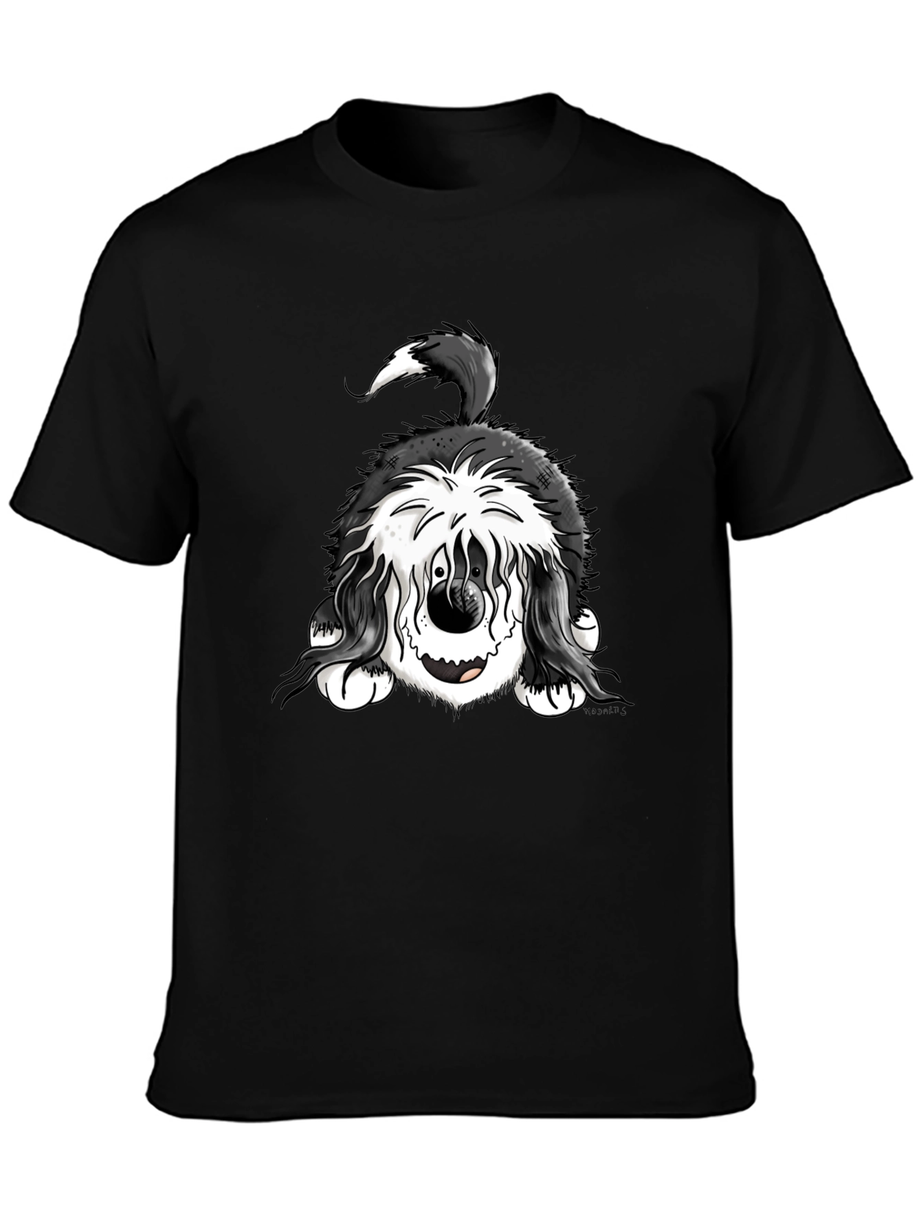Funny Dog Graphic Tee - Black Cotton Comfort