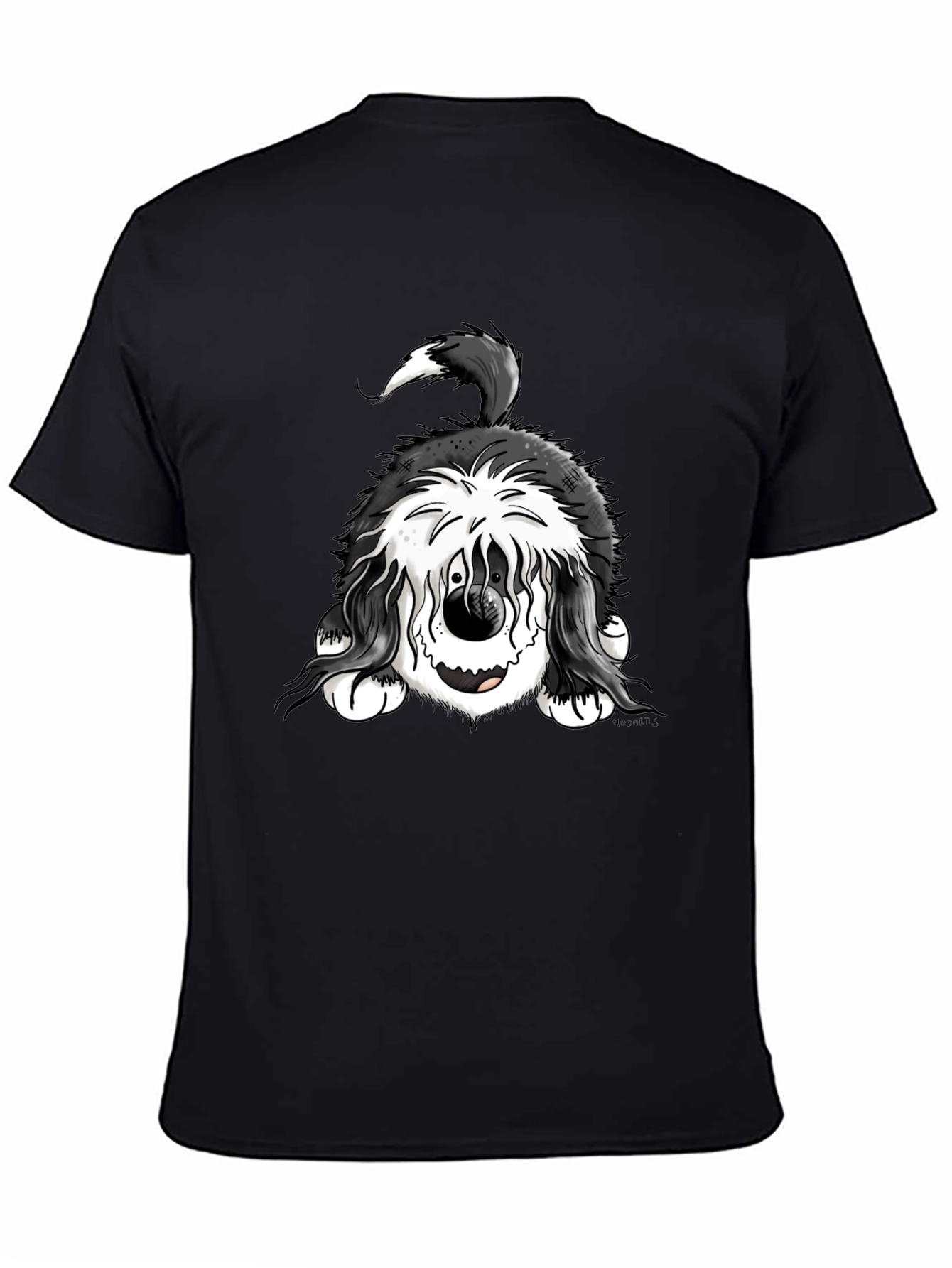 Funny Dog Graphic Tee - Black Cotton Comfort