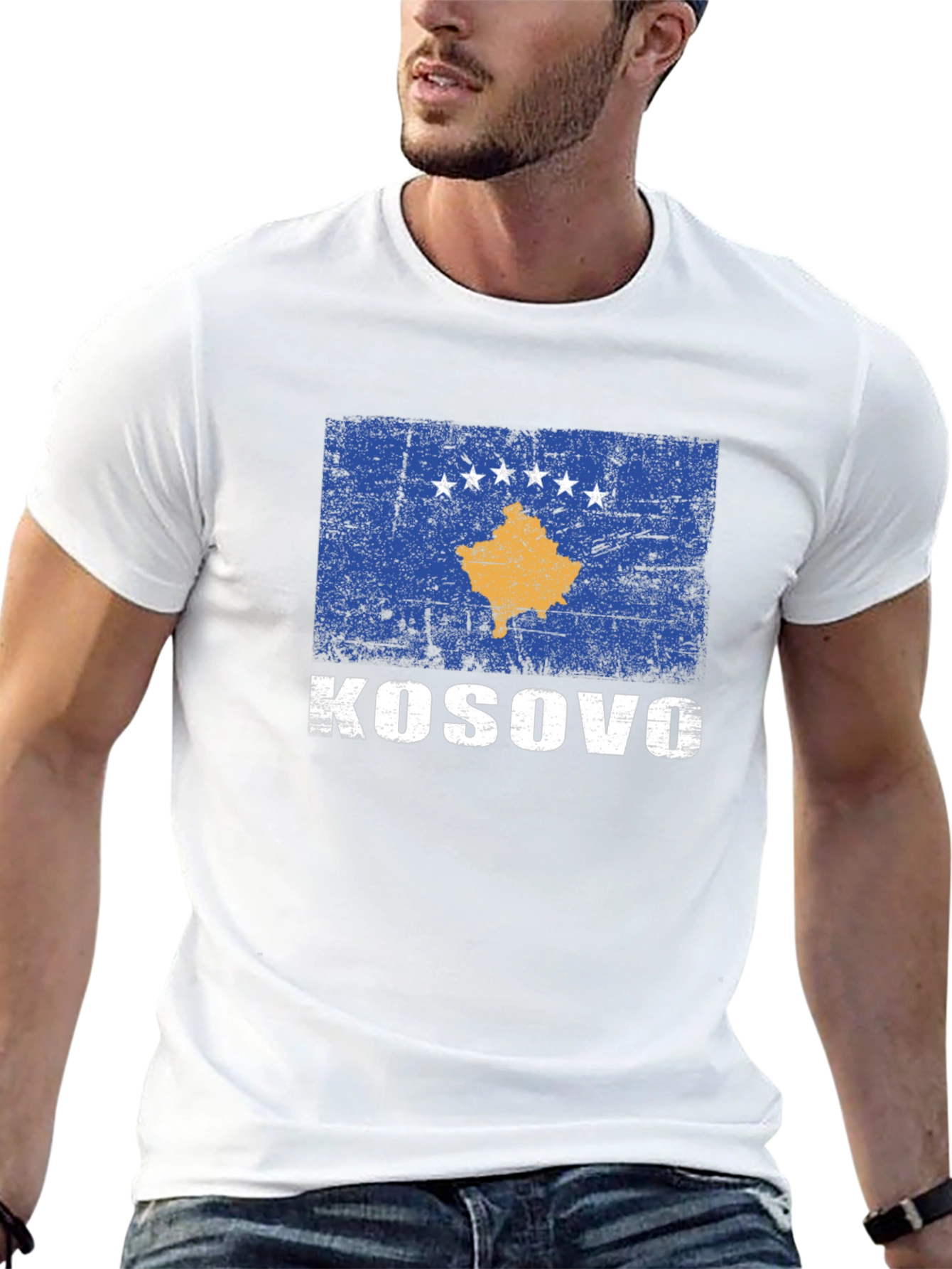 Kosovo Flag T-Shirt - Distressed Print