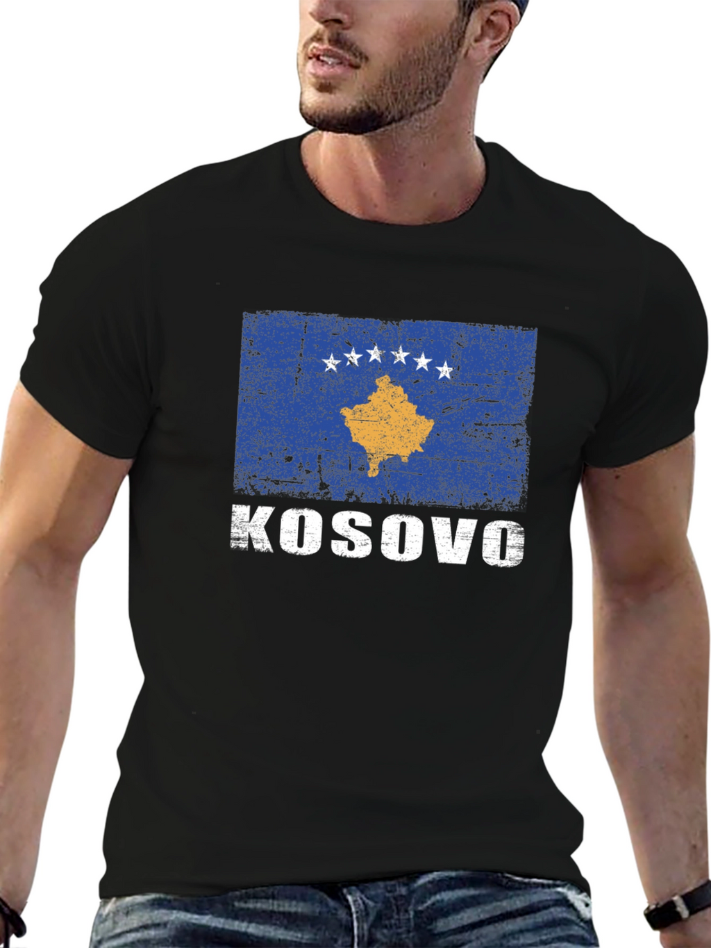 Kosovo Flag T-Shirt - Distressed Print