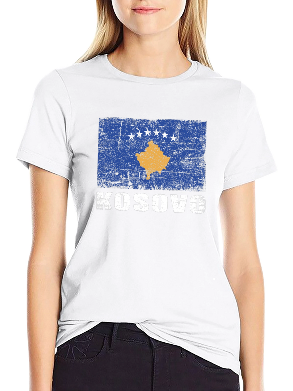 Kosovo Flag T-Shirt - Distressed Print