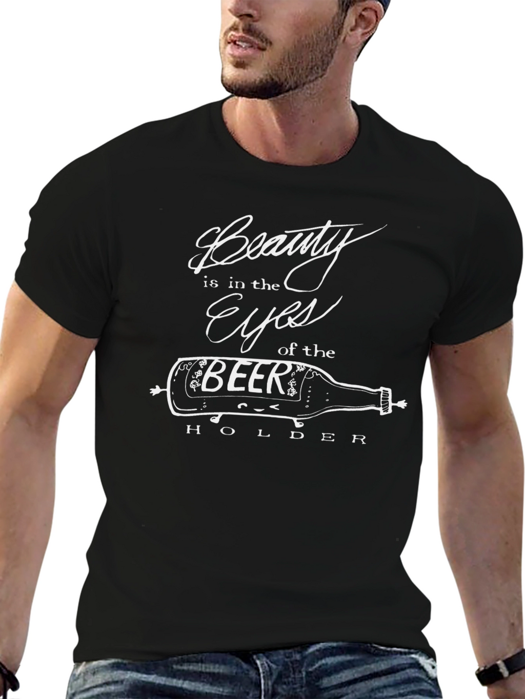 Beer Holder Graphic T-Shirt - Beauty in the Eyes