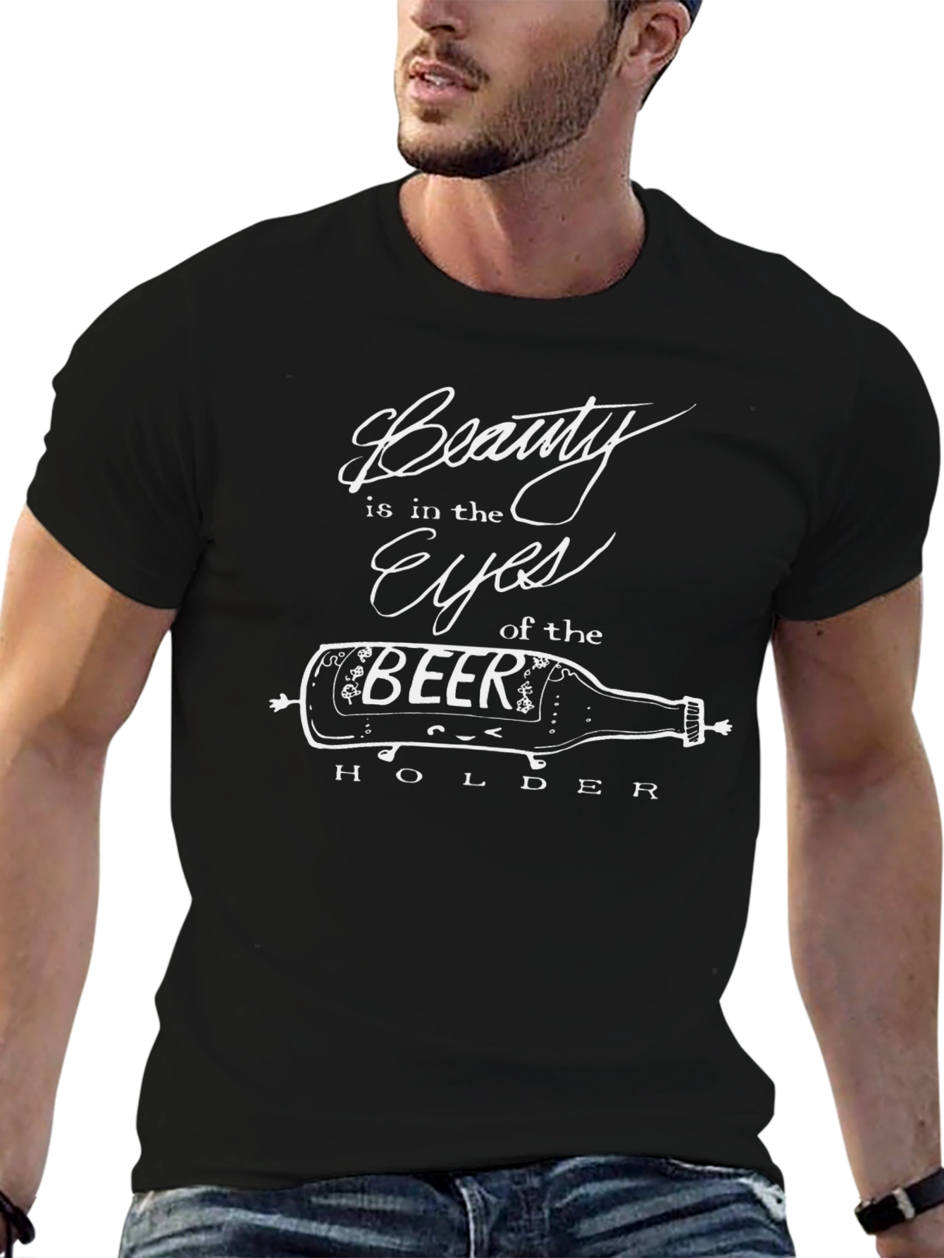 Beer Holder Graphic T-Shirt - Beauty in the Eyes
