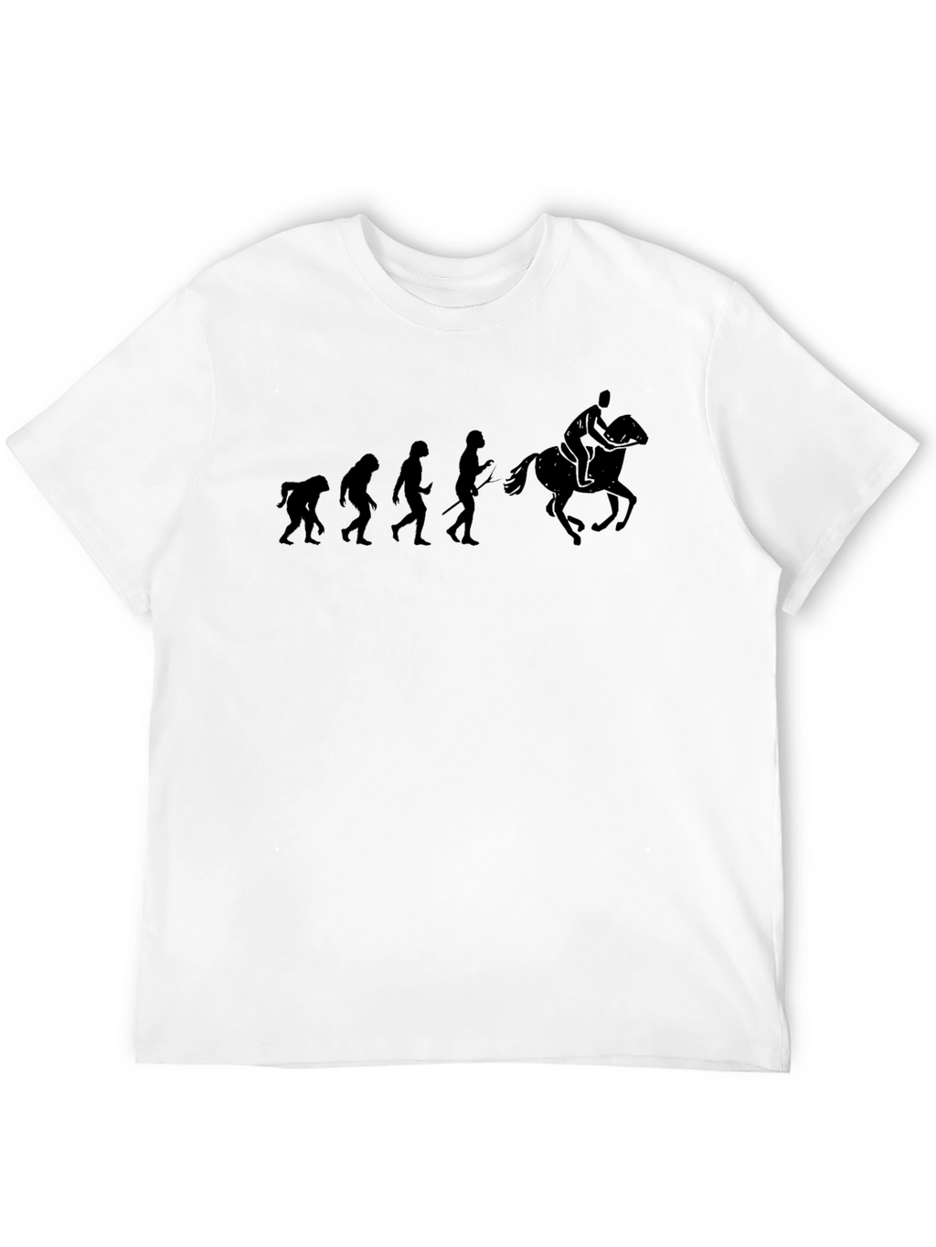 Evolution of Horse Riding Black T-Shirt