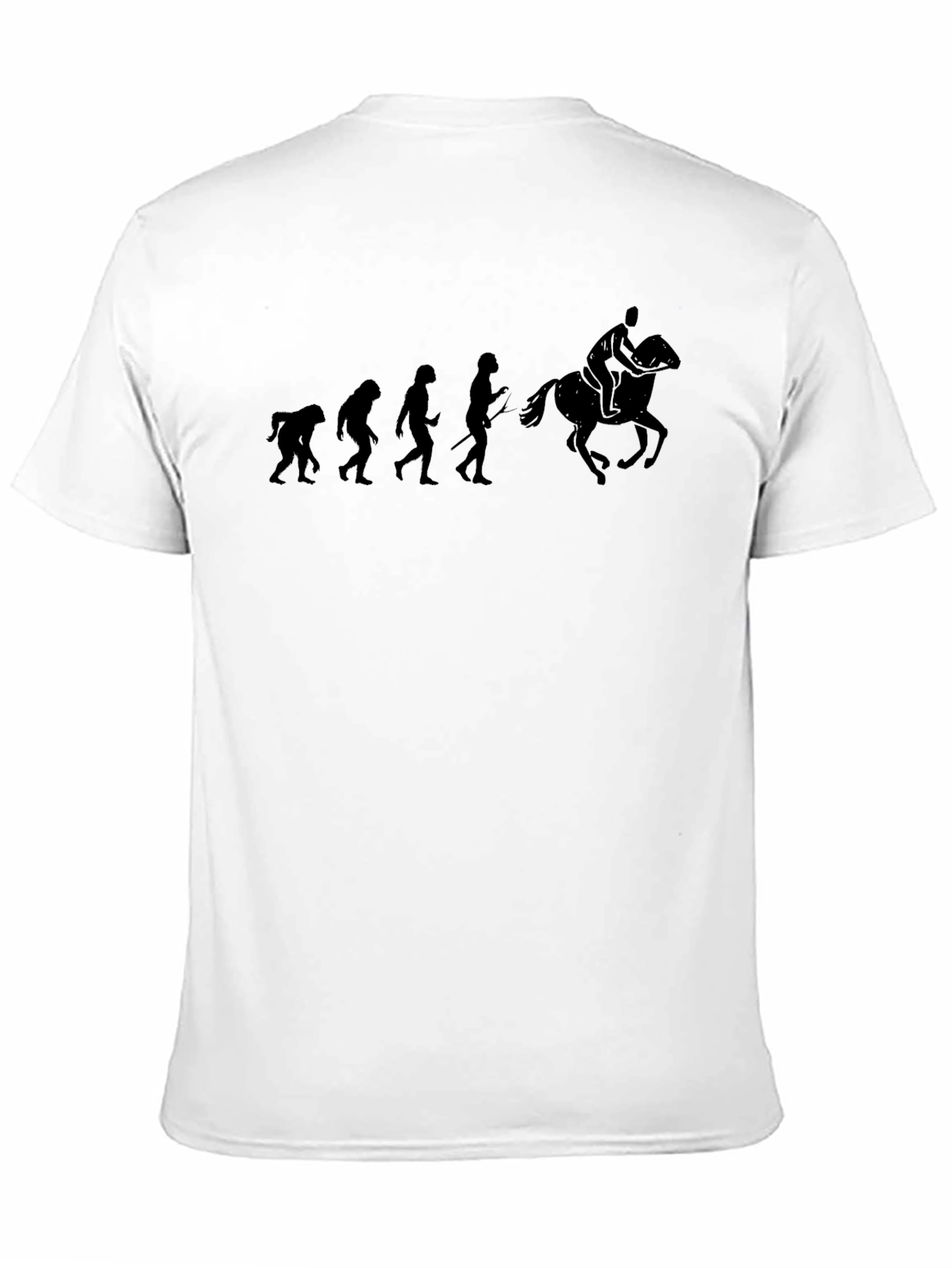 Evolution of Horse Riding Black T-Shirt