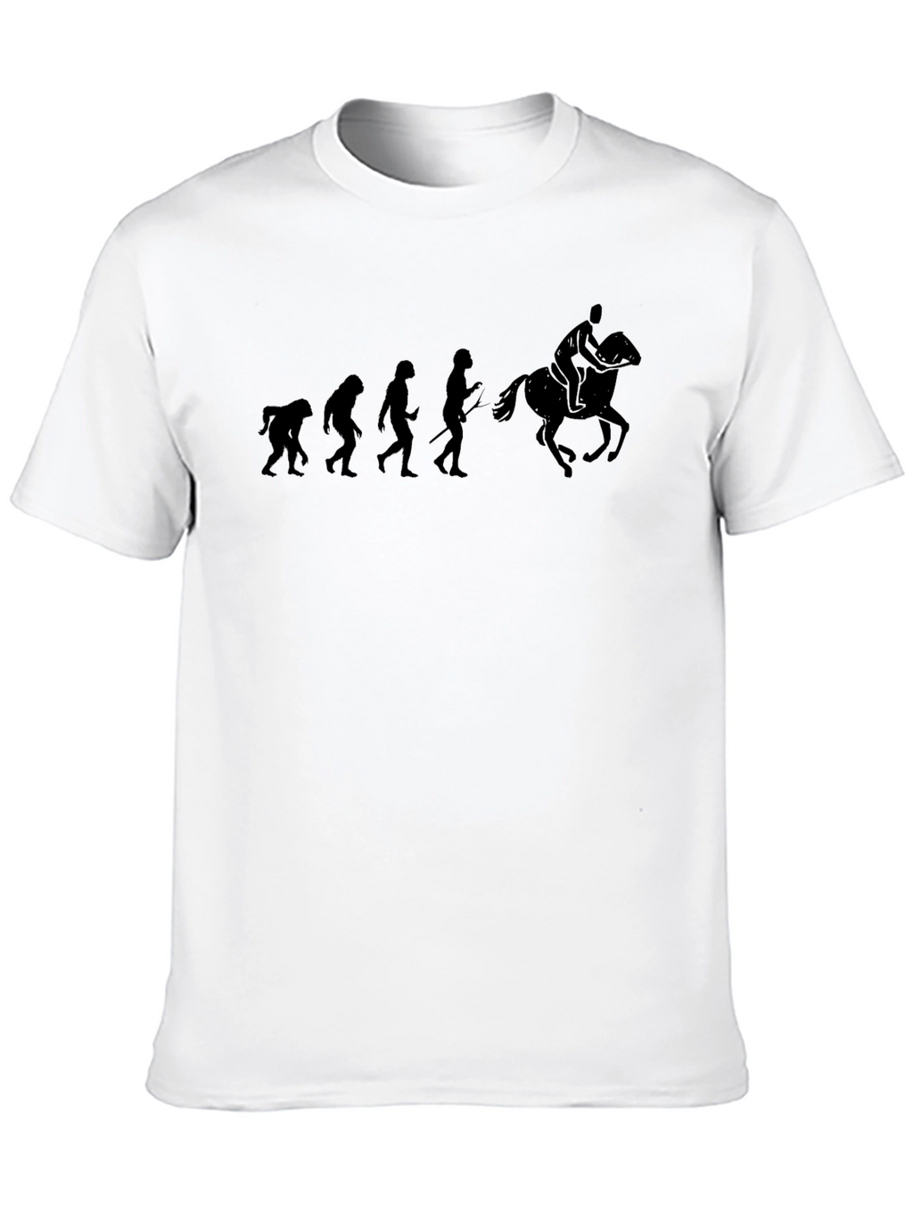 Evolution of Horse Riding Black T-Shirt