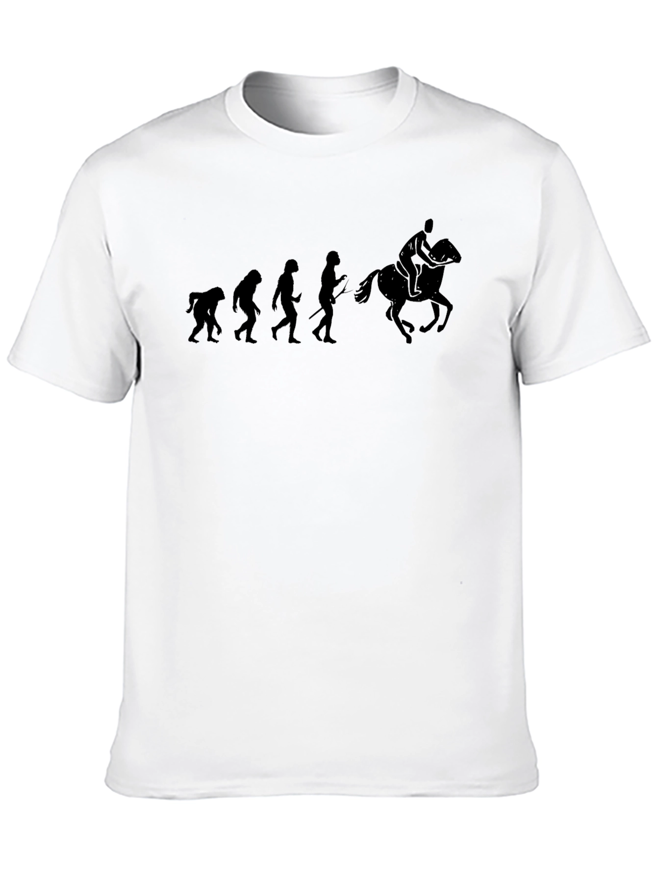 Evolution of Horse Riding Black T-Shirt