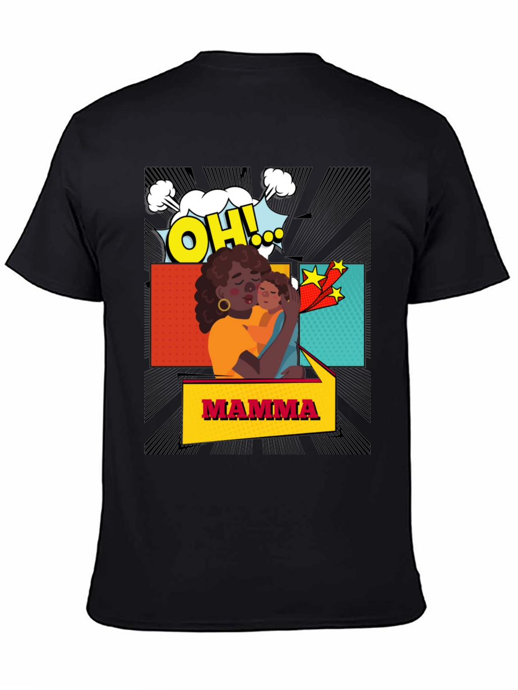 Mama Graphic Tee - Black Cotton Blend Shirt