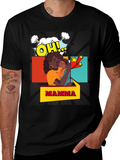 Mama Graphic Tee - Black Cotton Blend Shirt