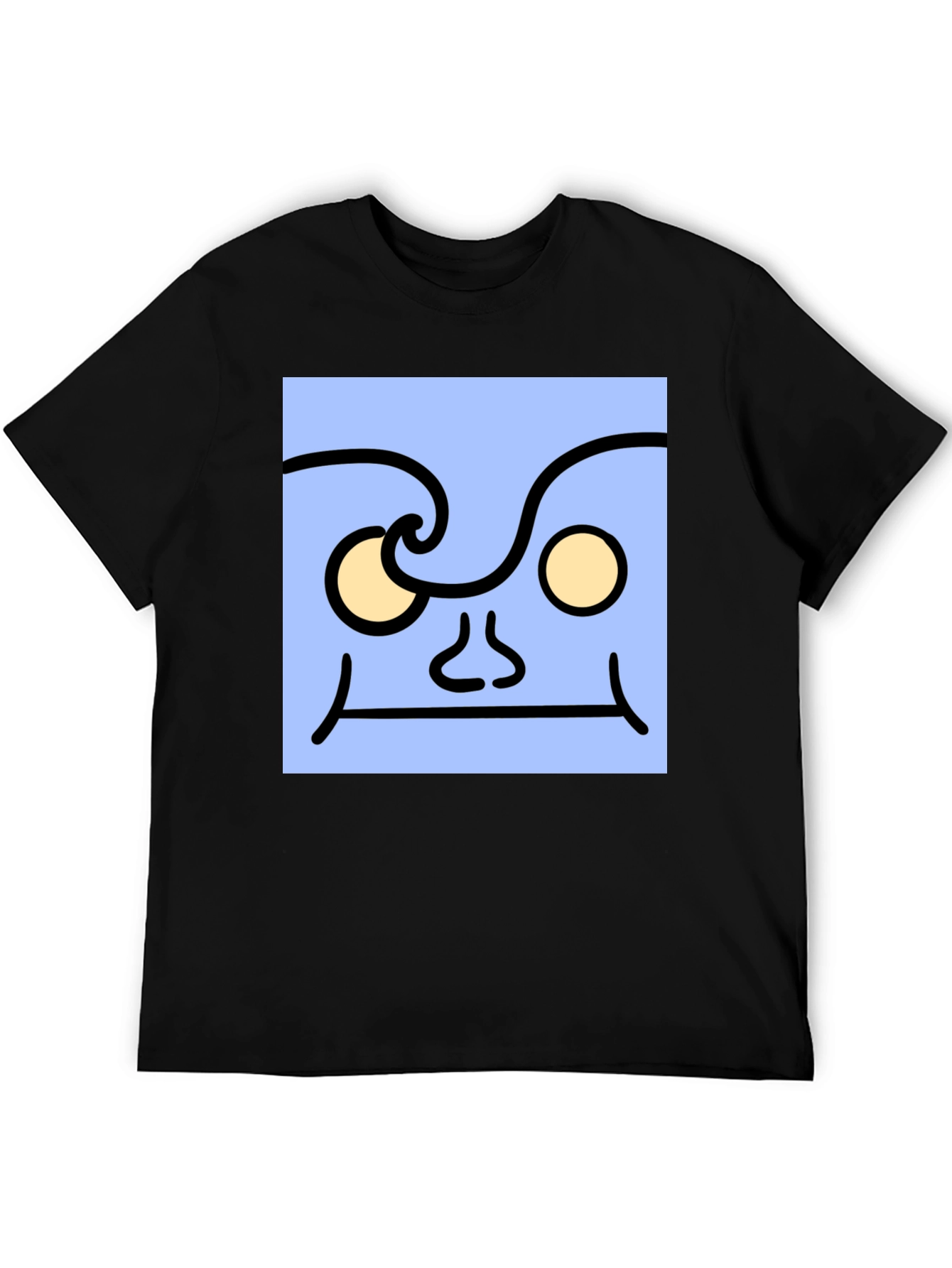 Abstract Face Graphic Tee - Unisex Black T-Shirt