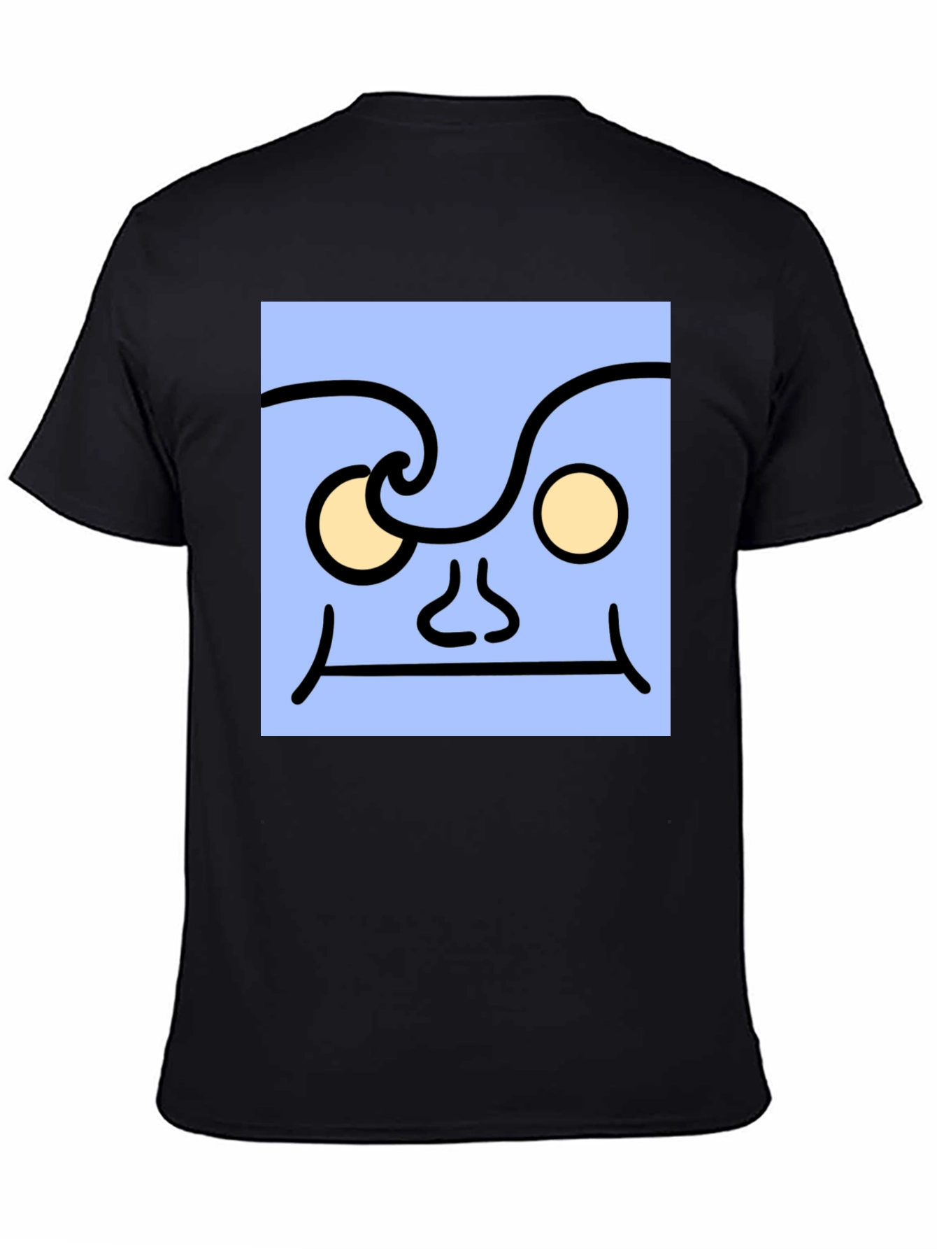 Abstract Face Graphic Tee - Unisex Black T-Shirt